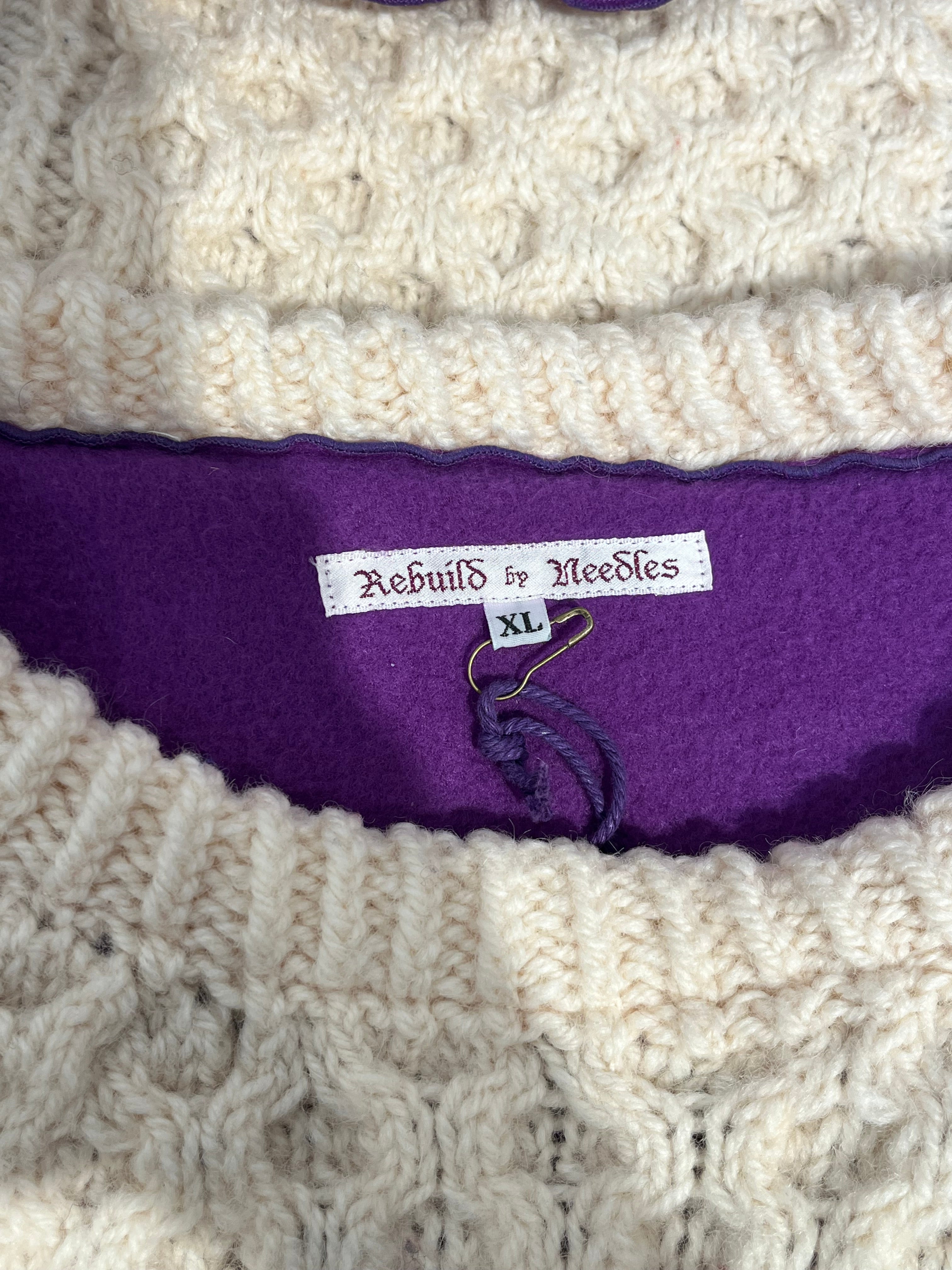 Rebuild by Needles/Heavy Sweater/XL/Wool/CRM/PPL/BEG REBUILD SWEATER view 3