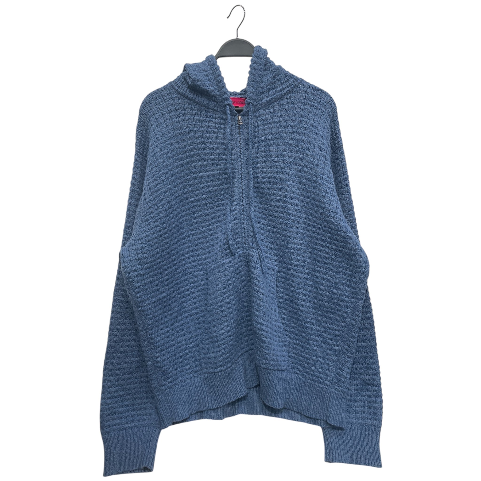 The Elder Statesman/Zip Up Hoodie/XL/Cotton/IDG/100% COTTON WAFFLE KNIT view 1