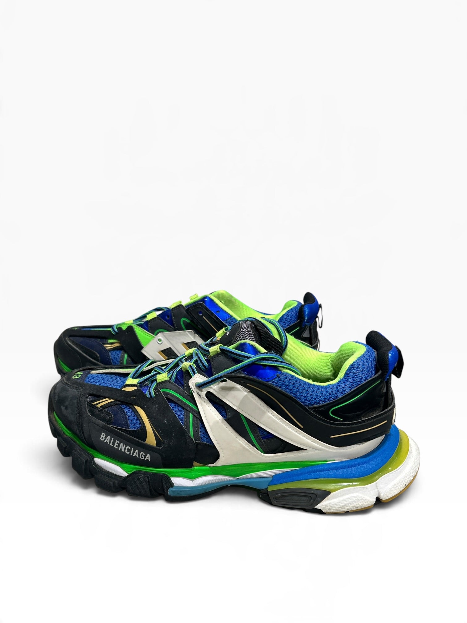 BALENCIAGA/Low-Sneakers/EU 43/All Over Print/BLU/TRACK ATHLETIC GREEN BLUE view 2
