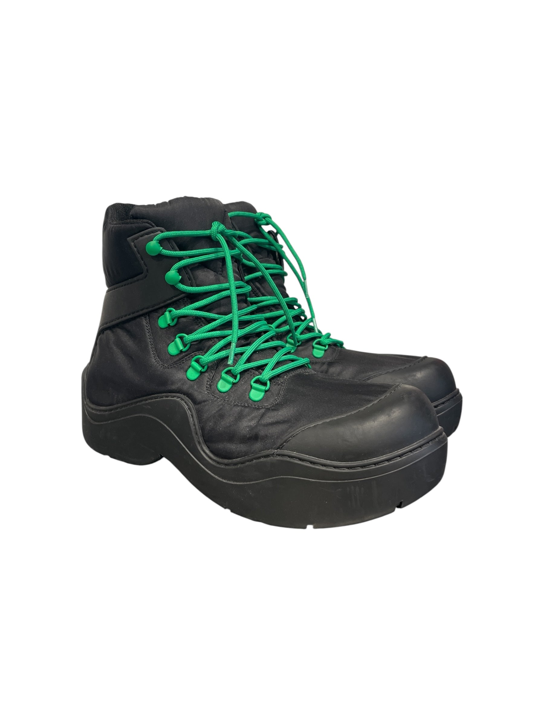 BOTTEGA VENETA/Lace Up Boots/EU 43/Nylon/BLK/PUDDLE LACE UP GRN ACCENT view 1