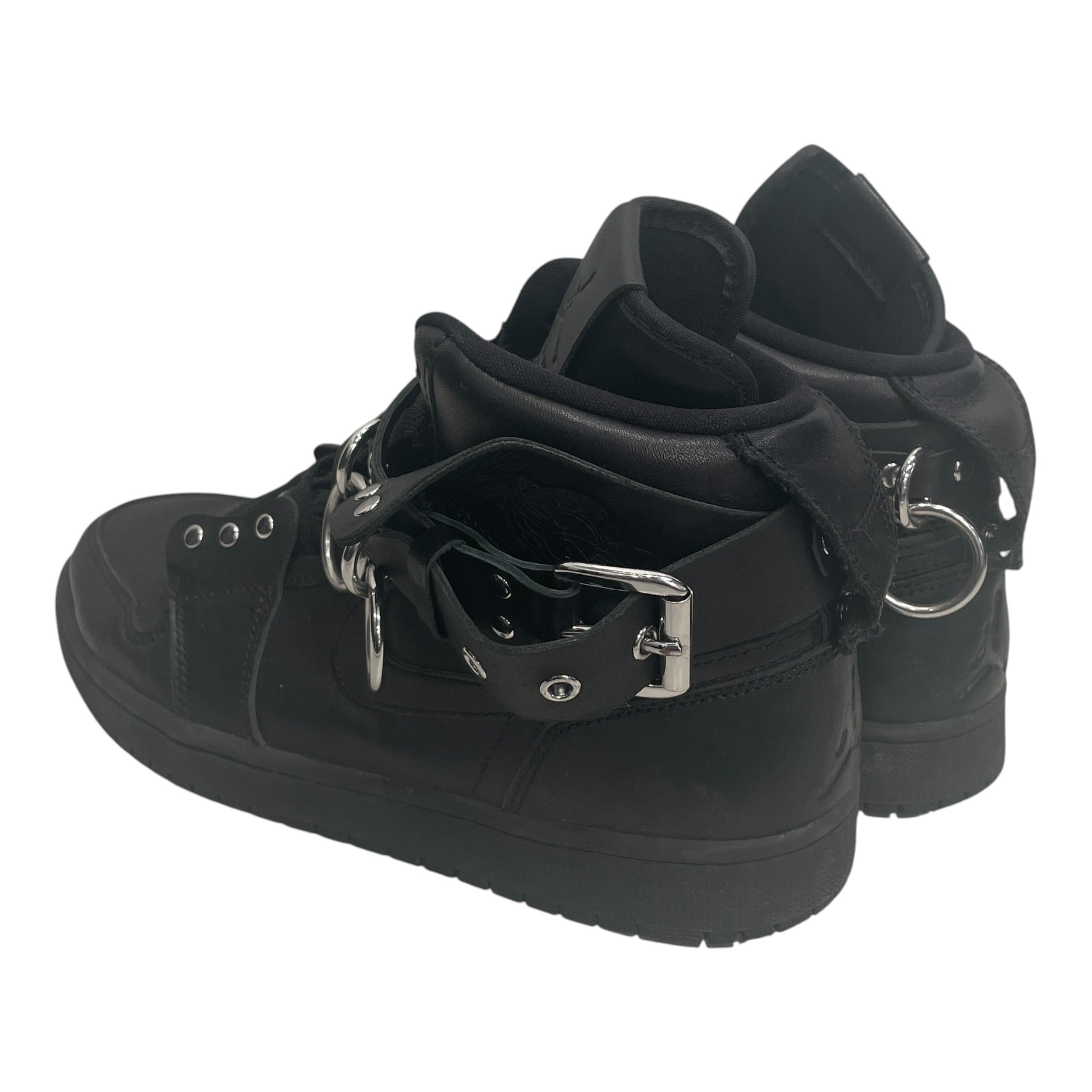 NIKE/COMME des GARCONS/AIR JORDAN 1 HI STRAP SP-C/Hi-Sneakers/US 9/Leather/BLK/CN5738-001 view 2