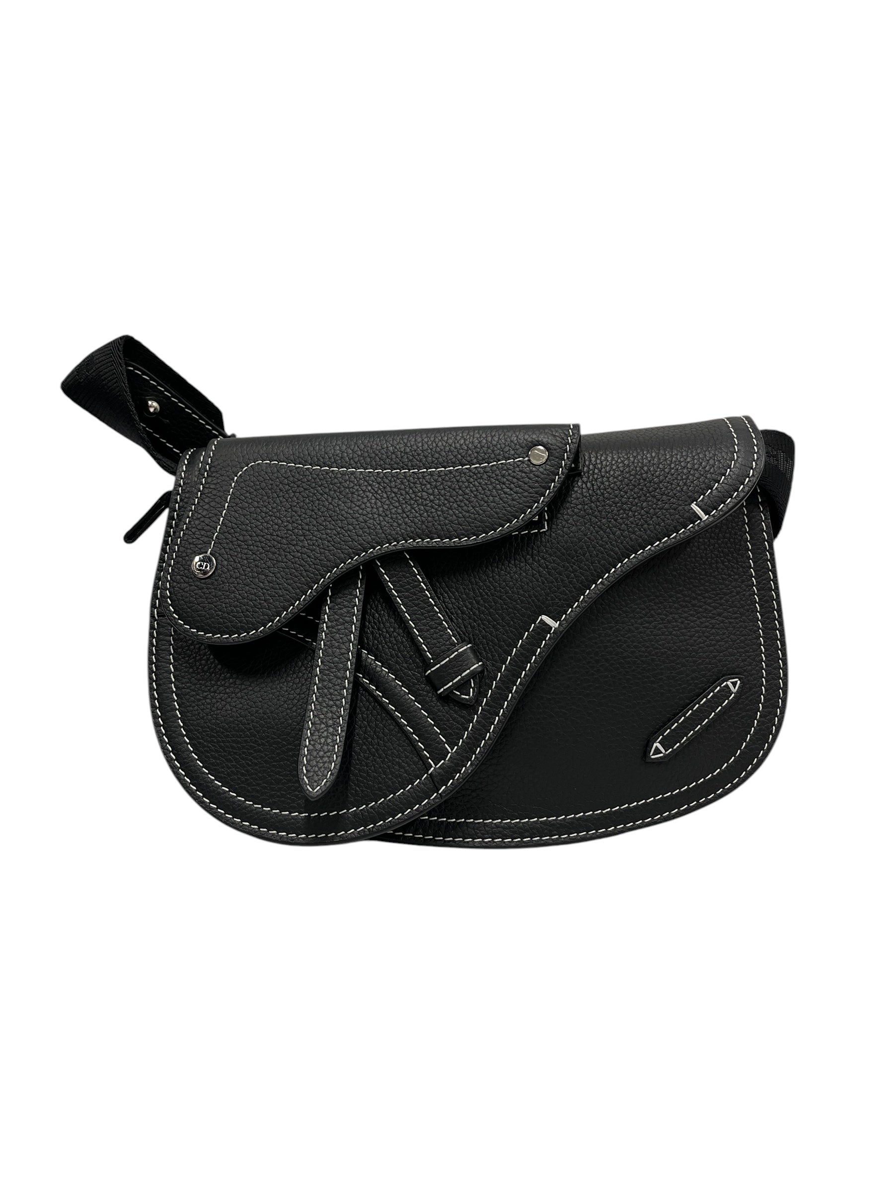 Christian Dior/Cross Body Bag/Leather/BLK/Saddle Bag view 1