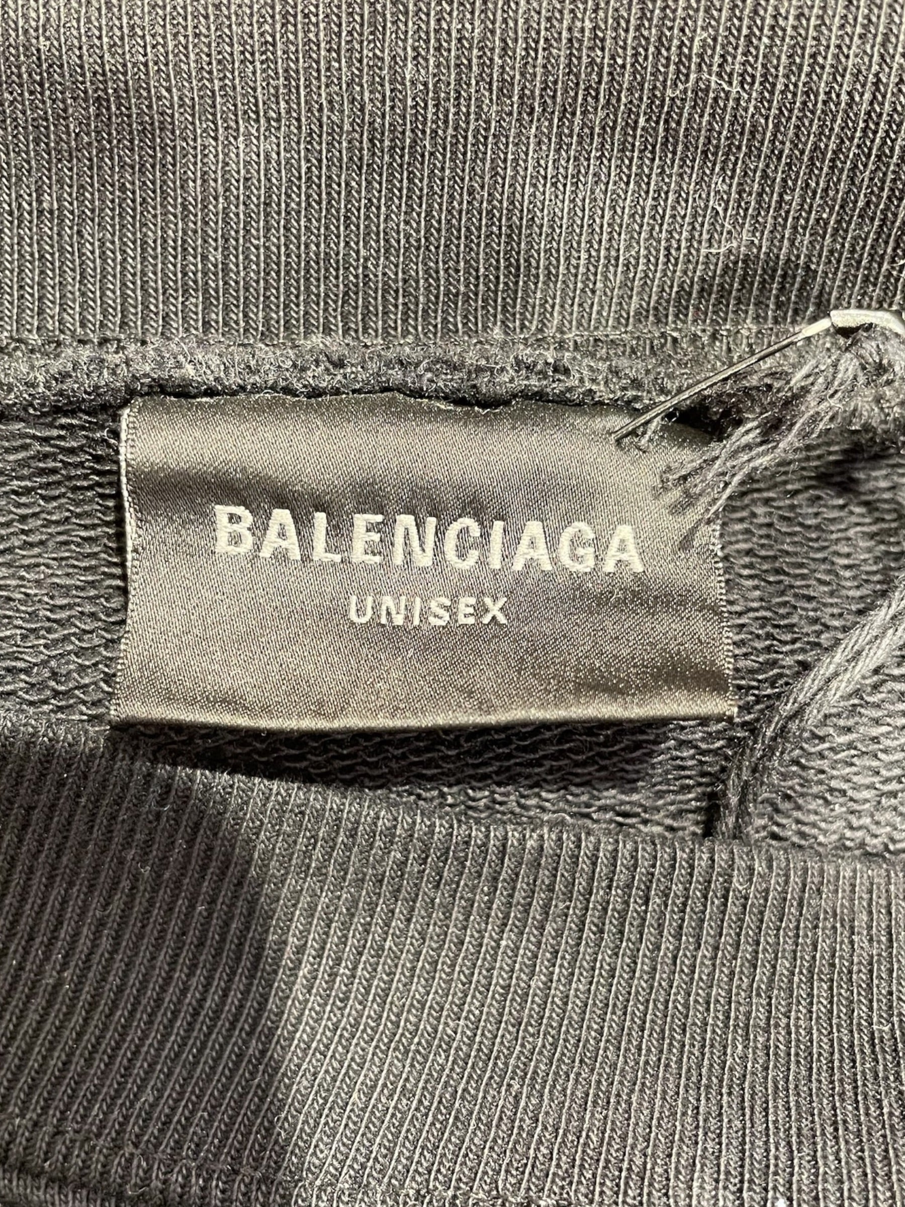 BALENCIAGA/Sweatshirt/M/Cotton/BLK/2022 LOWER BACK LOGO view 3