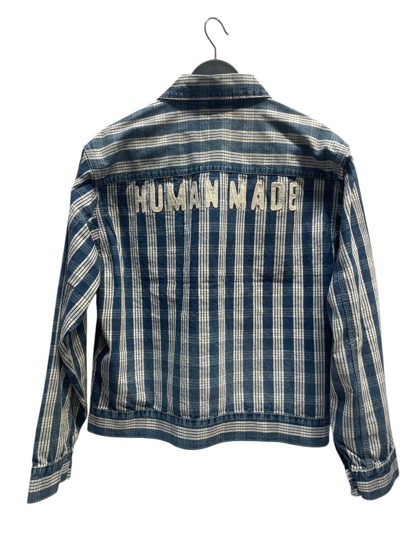 HUMAN MADE/Denim Jkt/L/Denim/BLU/Plaid/Work Jacket