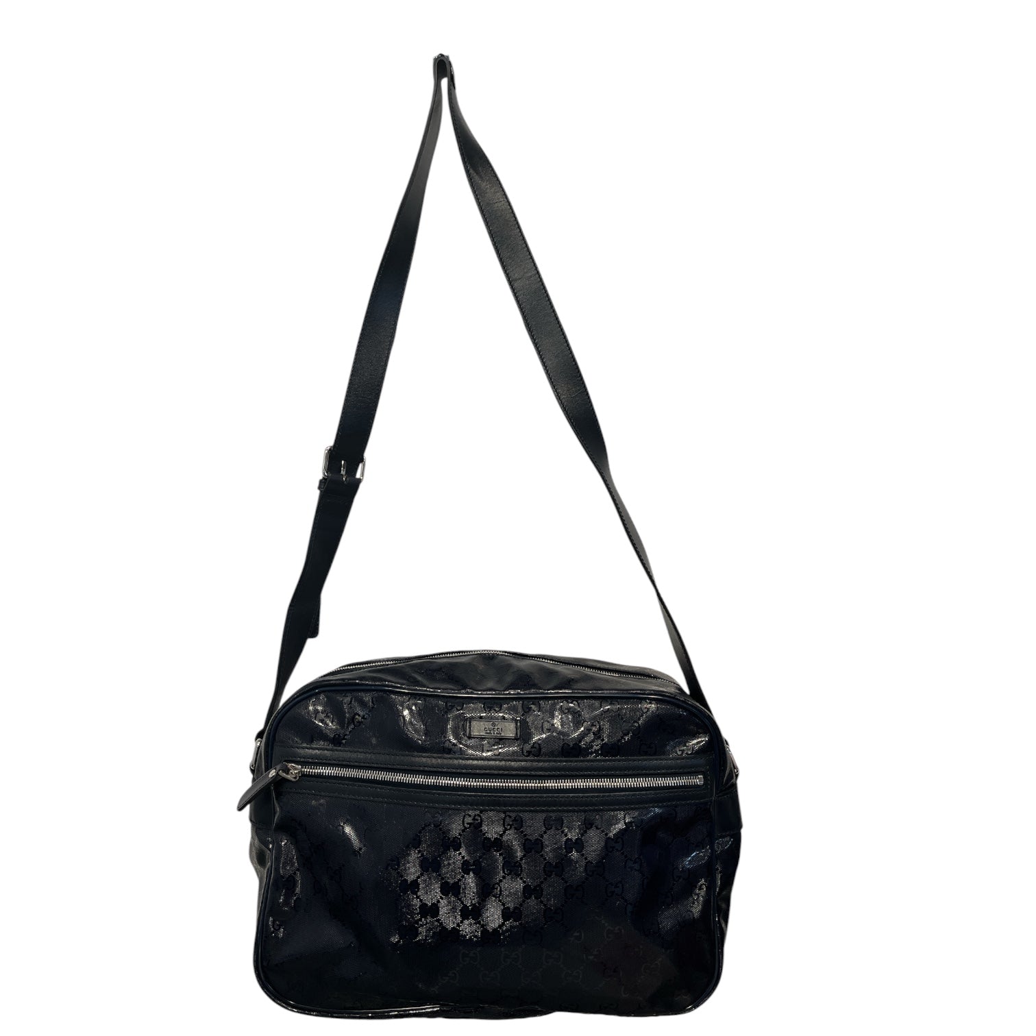 GUCCI/Cross Body Bag/Monogram/NVY/COATED CANVAS GG MESSENGER view 1