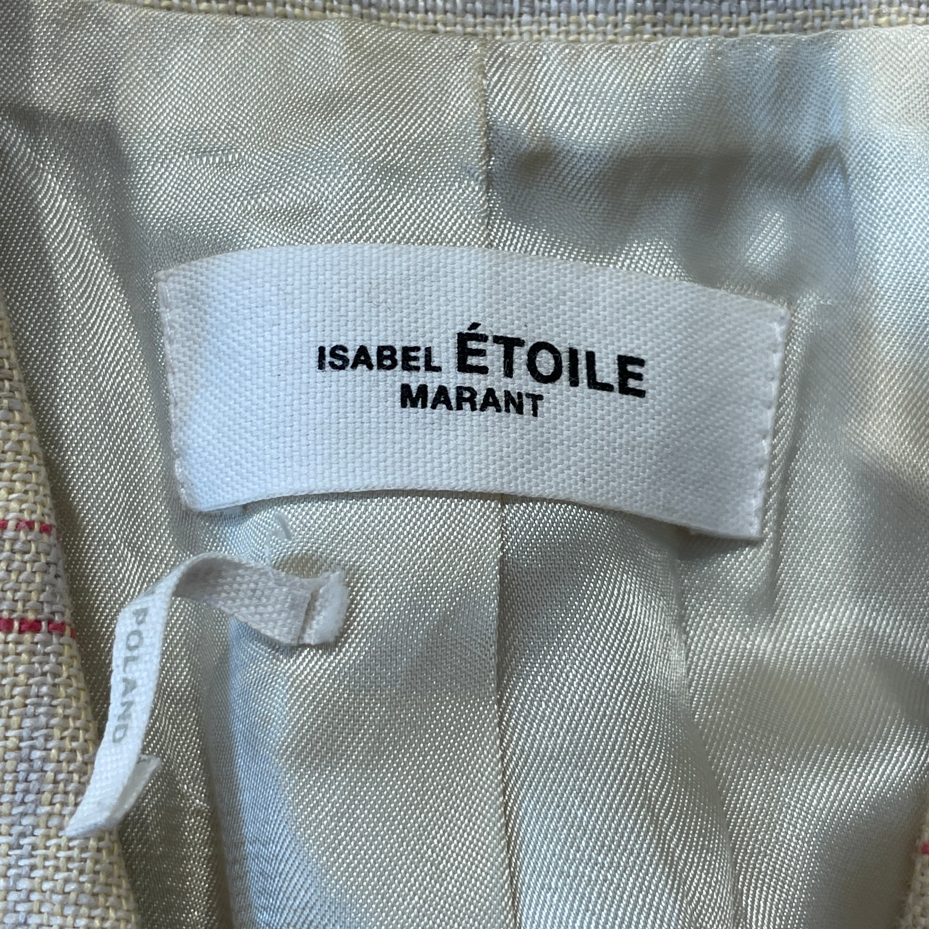 ISABEL MARANT ETOILE/Vest/36/Plaid/Nylon/BEG/ view 3