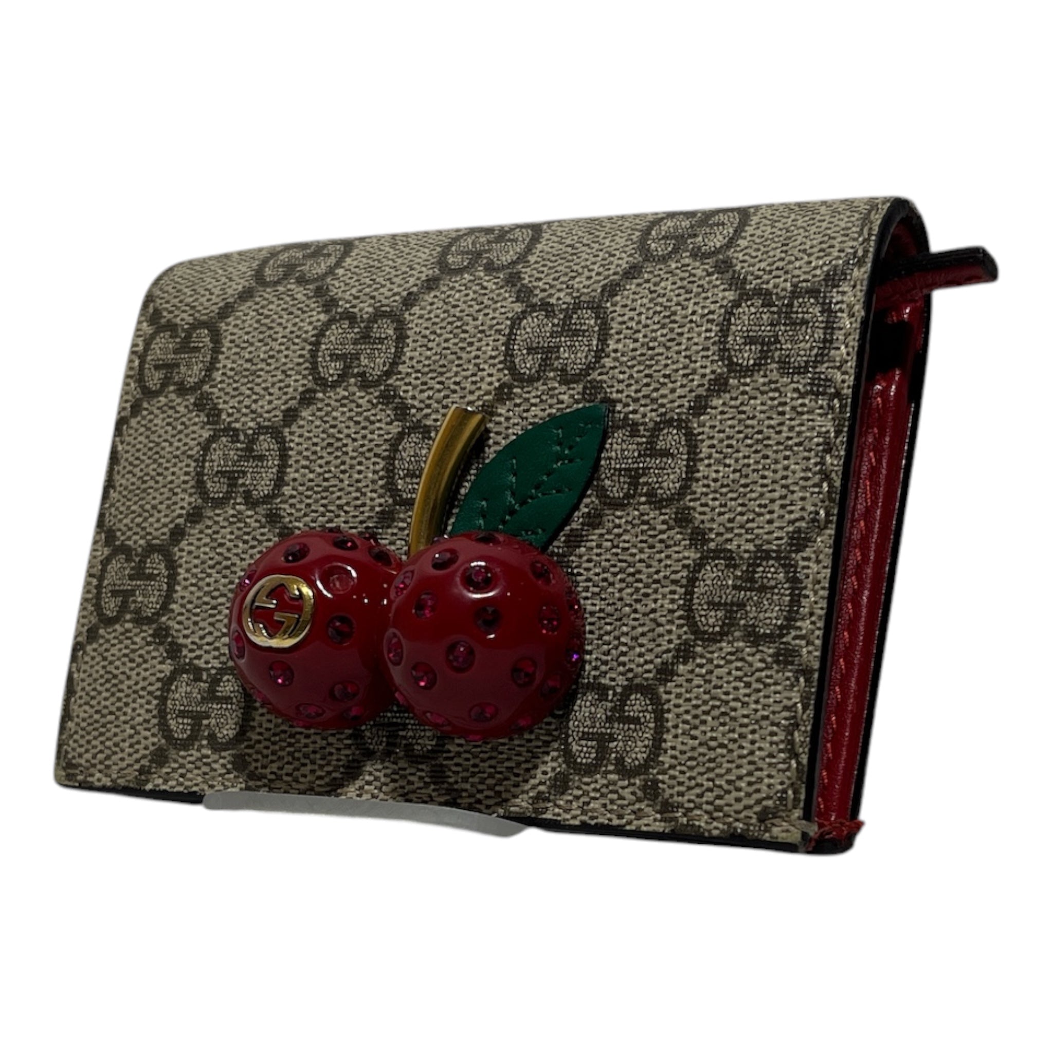 GUCCI/Wallet/Monogram/Leather/KHK/L's/CHERRY view 1