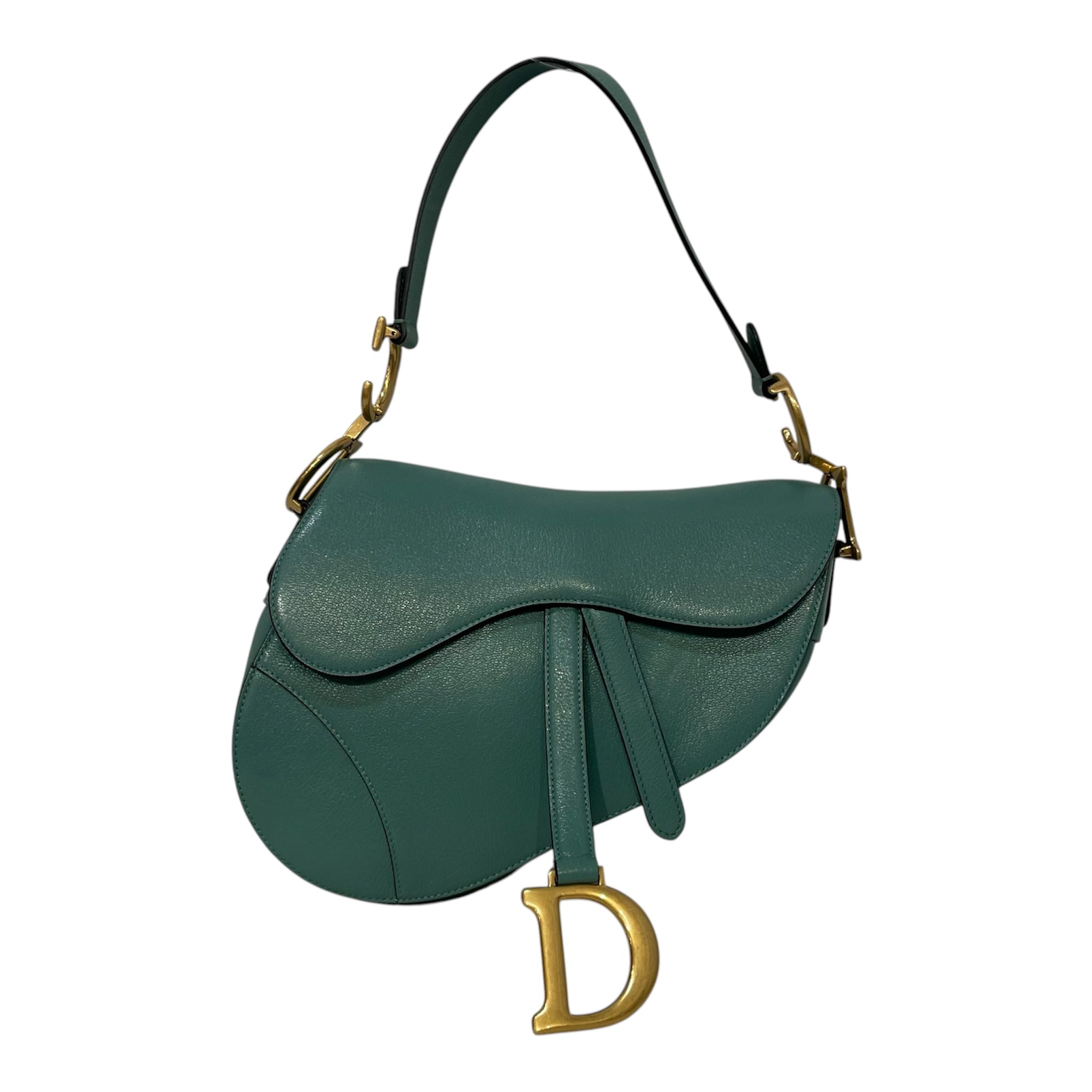 Christian Dior/Hand Bag/Leather/GRN/Saddle Gold Hardware view 1
