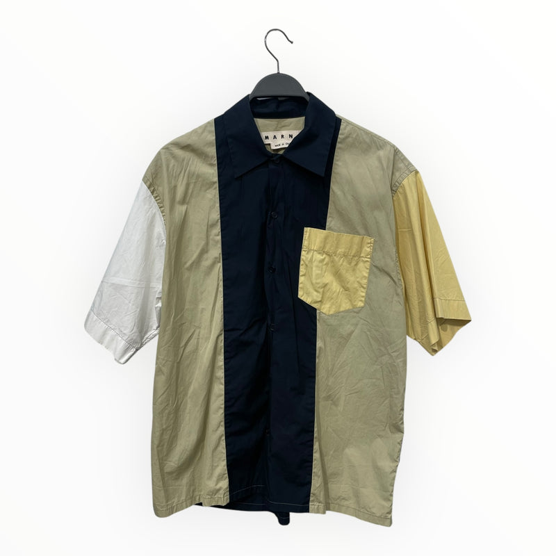 MARNI/SS Shirt/48/Cotton/NVY/Western/Stripe/mo5dl0111