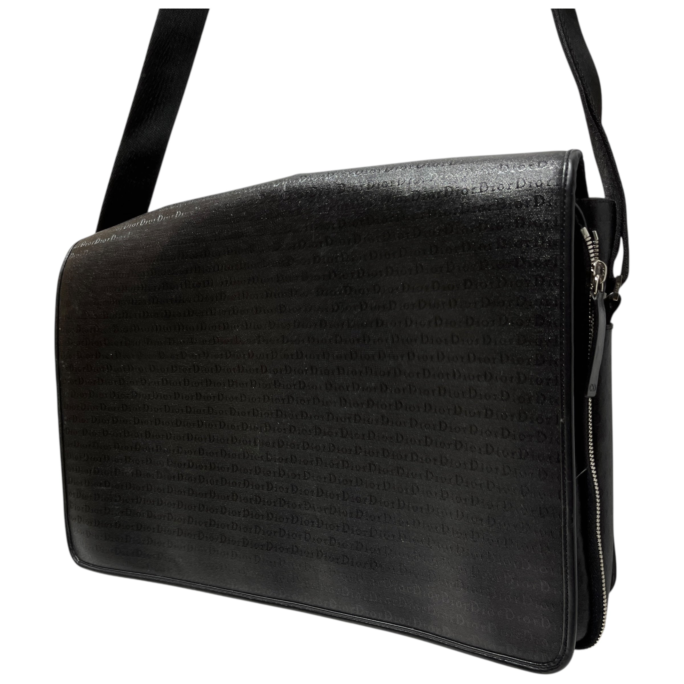 Christian Dior/Cross Body Bag/All Over Print/Leather/BLK/ view 3
