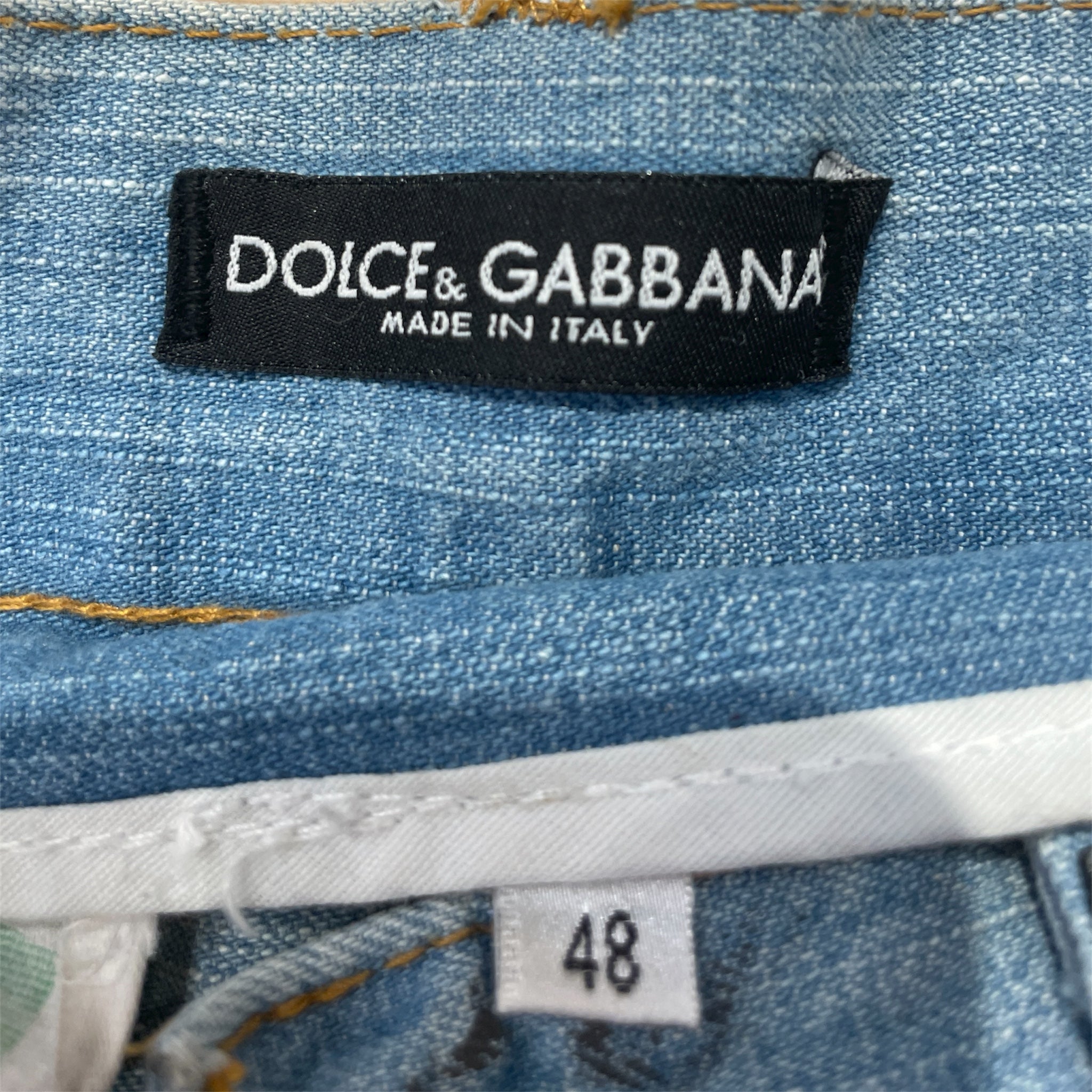 DOLCE&GABBANA/Pants/48/Cotton/BLU/2004 Runway Leather Accent view 3
