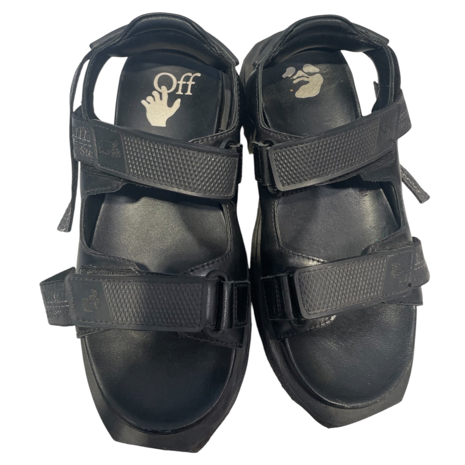 OFF-WHITE/Sandals/EU 37/Leather/BLK/BLUE TOE view 3