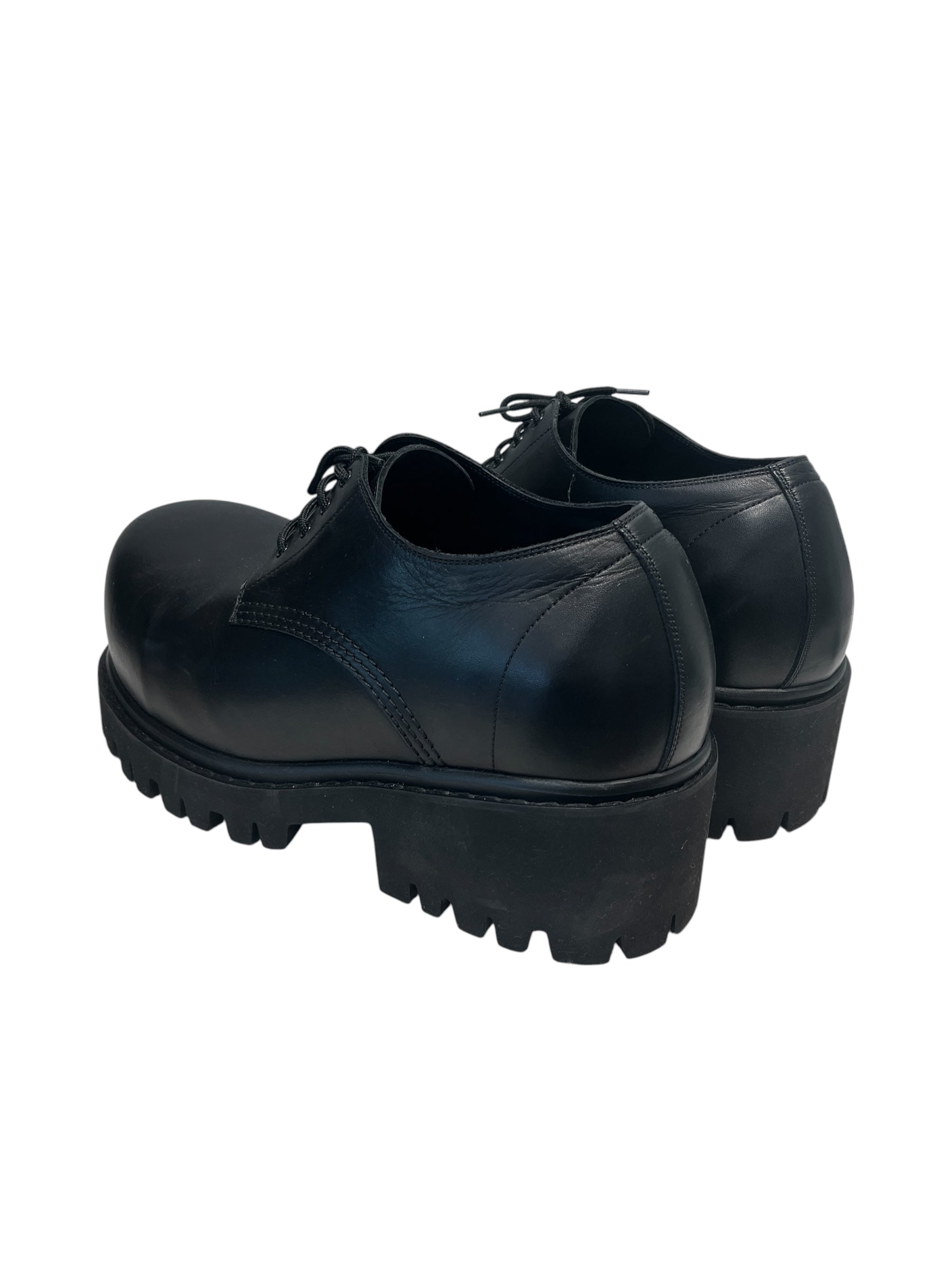BALENCIAGA/Boots/US 12/Leather/BLK/OVERSIZED DERBY view 2