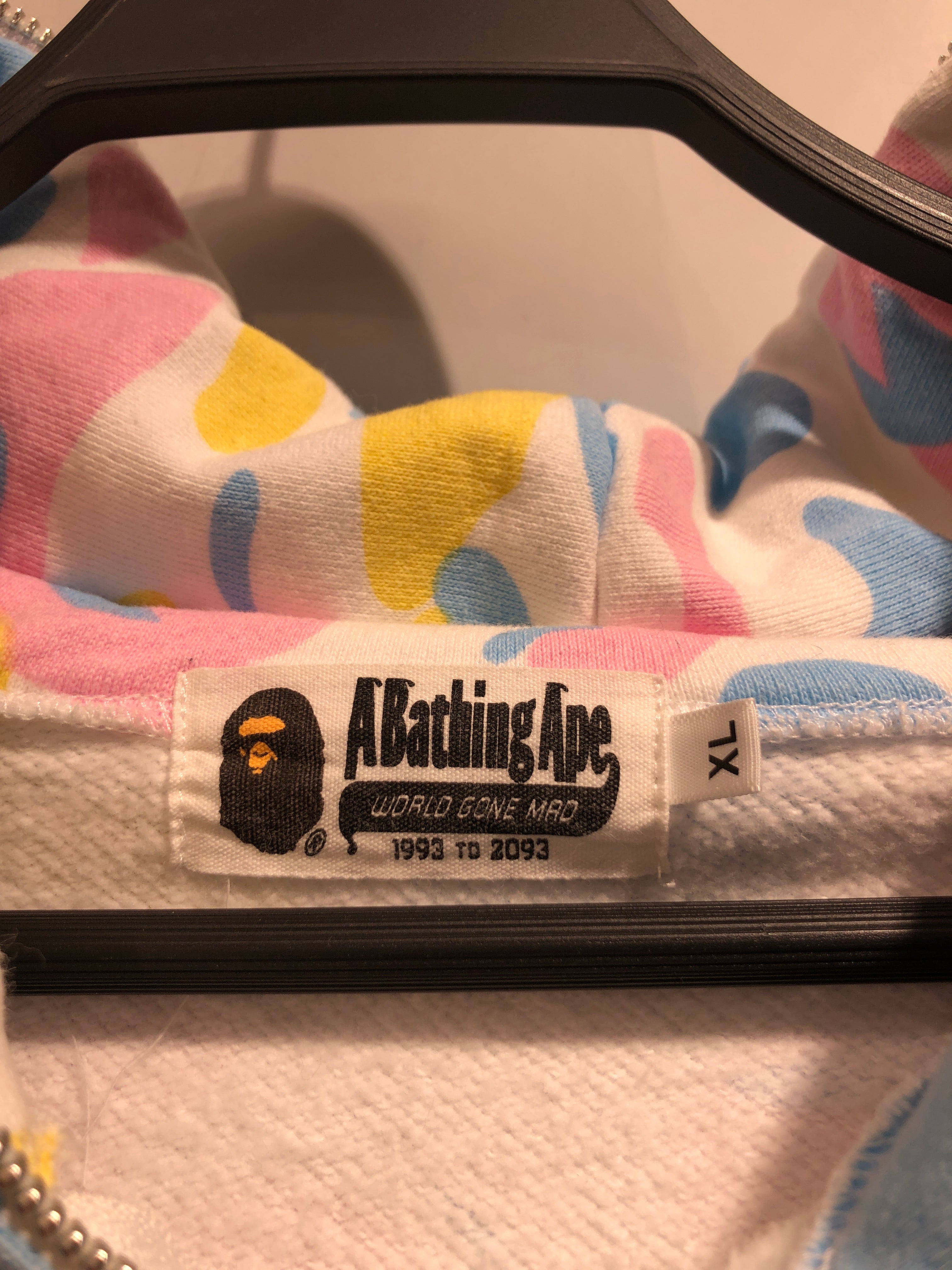 A BATHING APE/Zip Up Hoodie/XL/Cotton/MLT/Pastel view 5