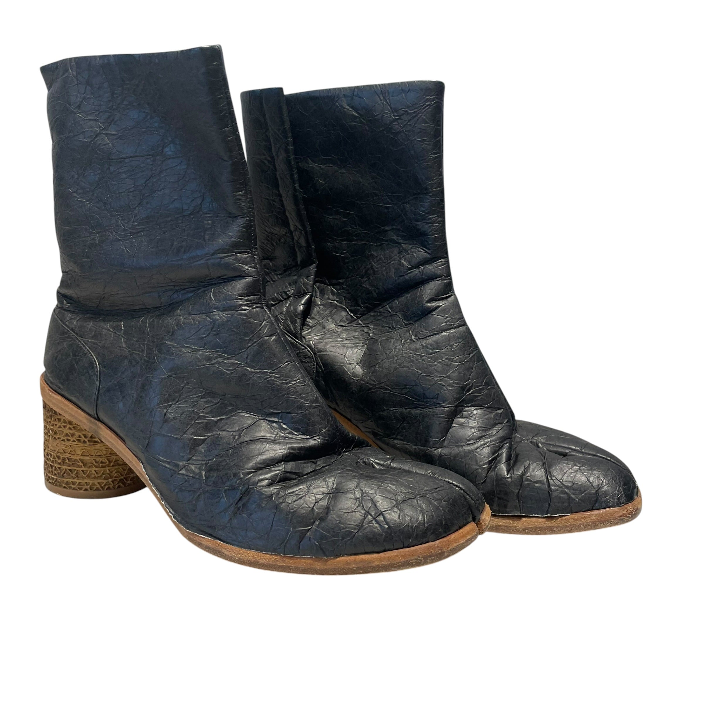 Maison Margiela/Boots/EU 42/Leather/BLK/paper effect split toe view 2