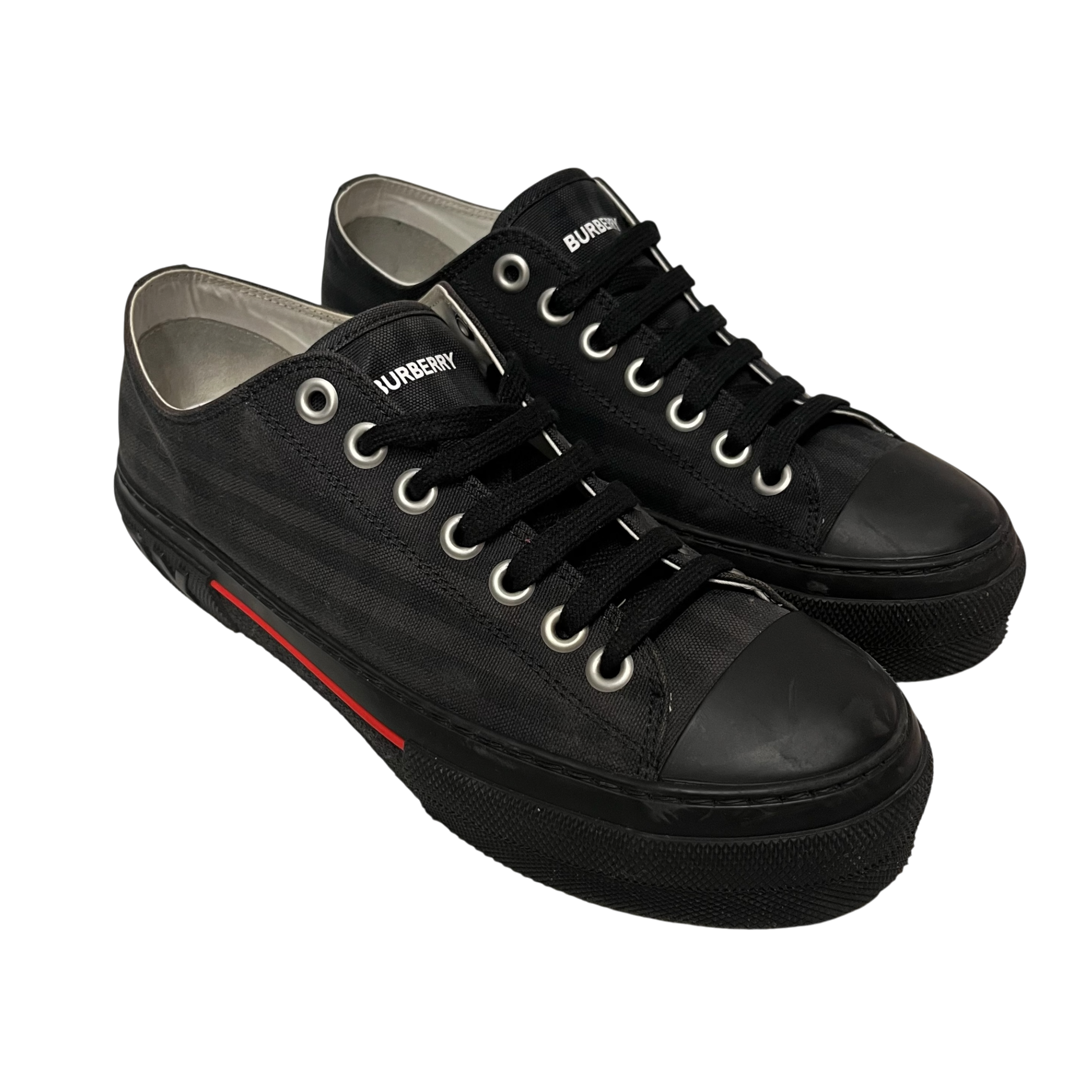 BURBERRY LONDON/Low-Sneakers/EU 41/Plaid/BLK/vintage check canvas low top view 1