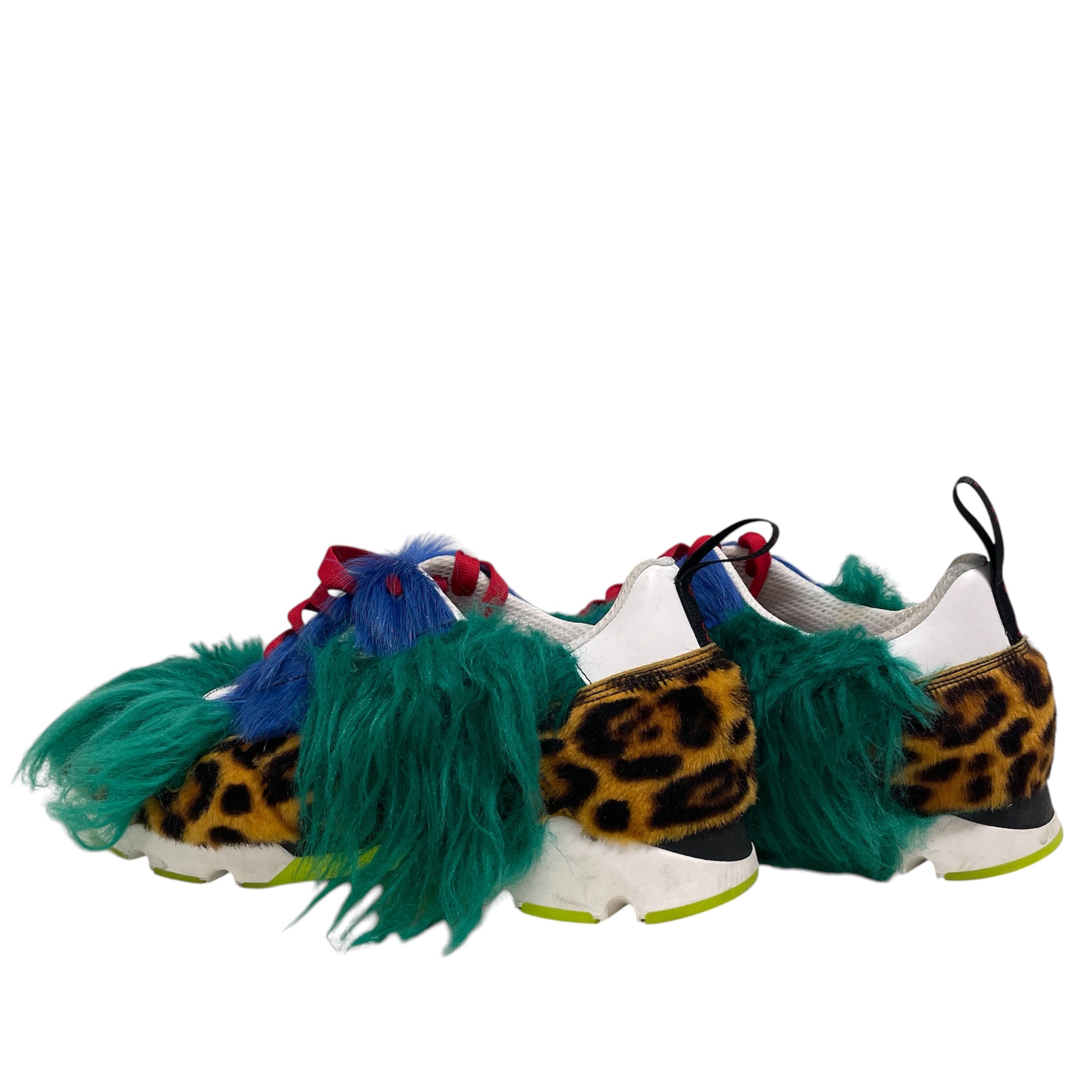 MARNI/Low-Sneakers/US 13/All Over Print/Fur/MLT/cheetah print, blue, green view 2