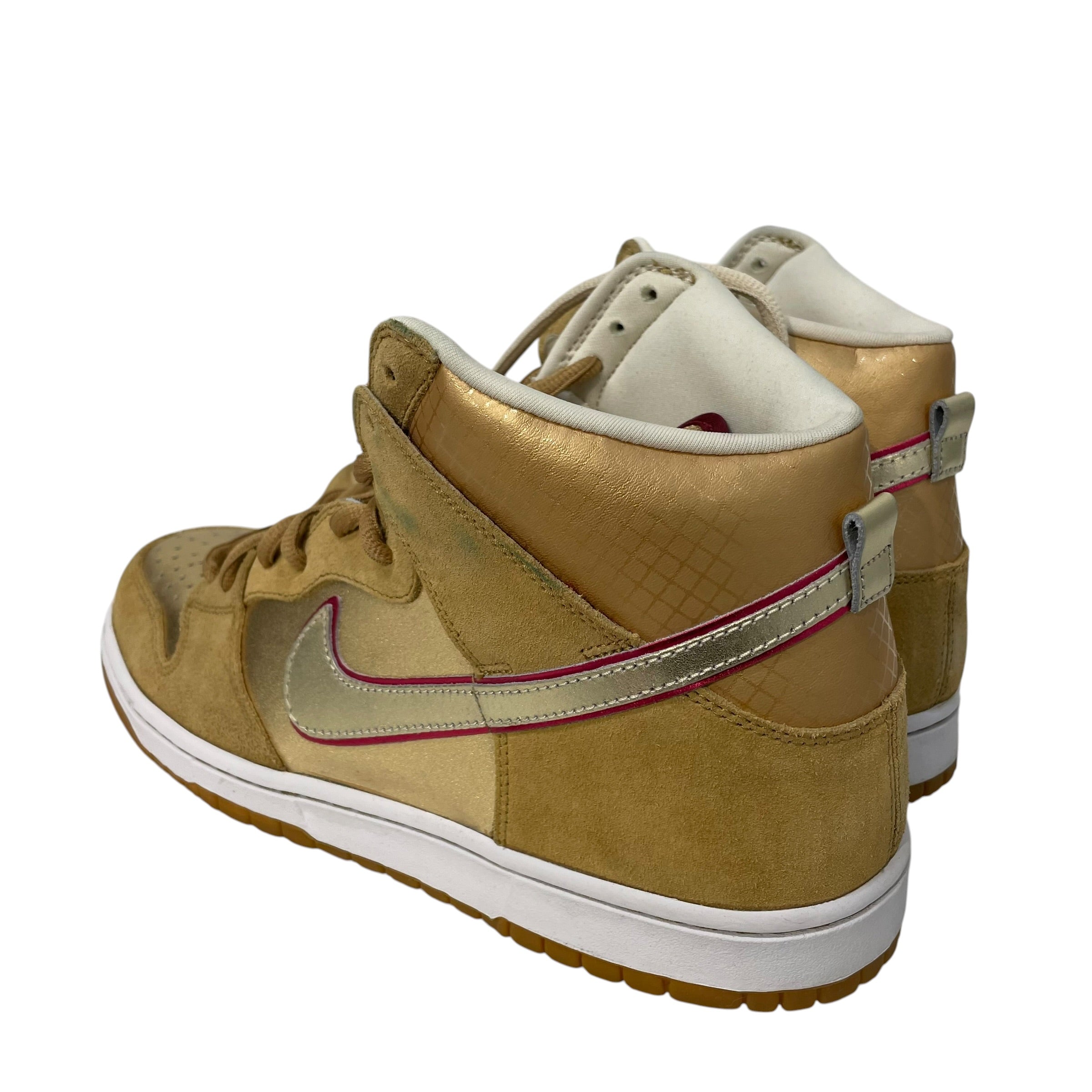NIKE/DUNK HIGH PREMIUM SB/Hi-Sneakers/US 12/Border/Leather/GLD/313171-702 view 2