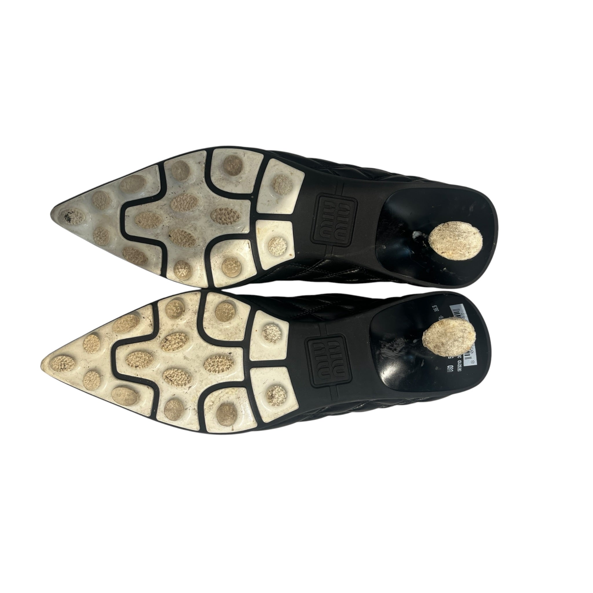 MIU MIU/Heels/EU 36.5/Leather/BLK/NAPPA POINTED TOE QUILTED view 5