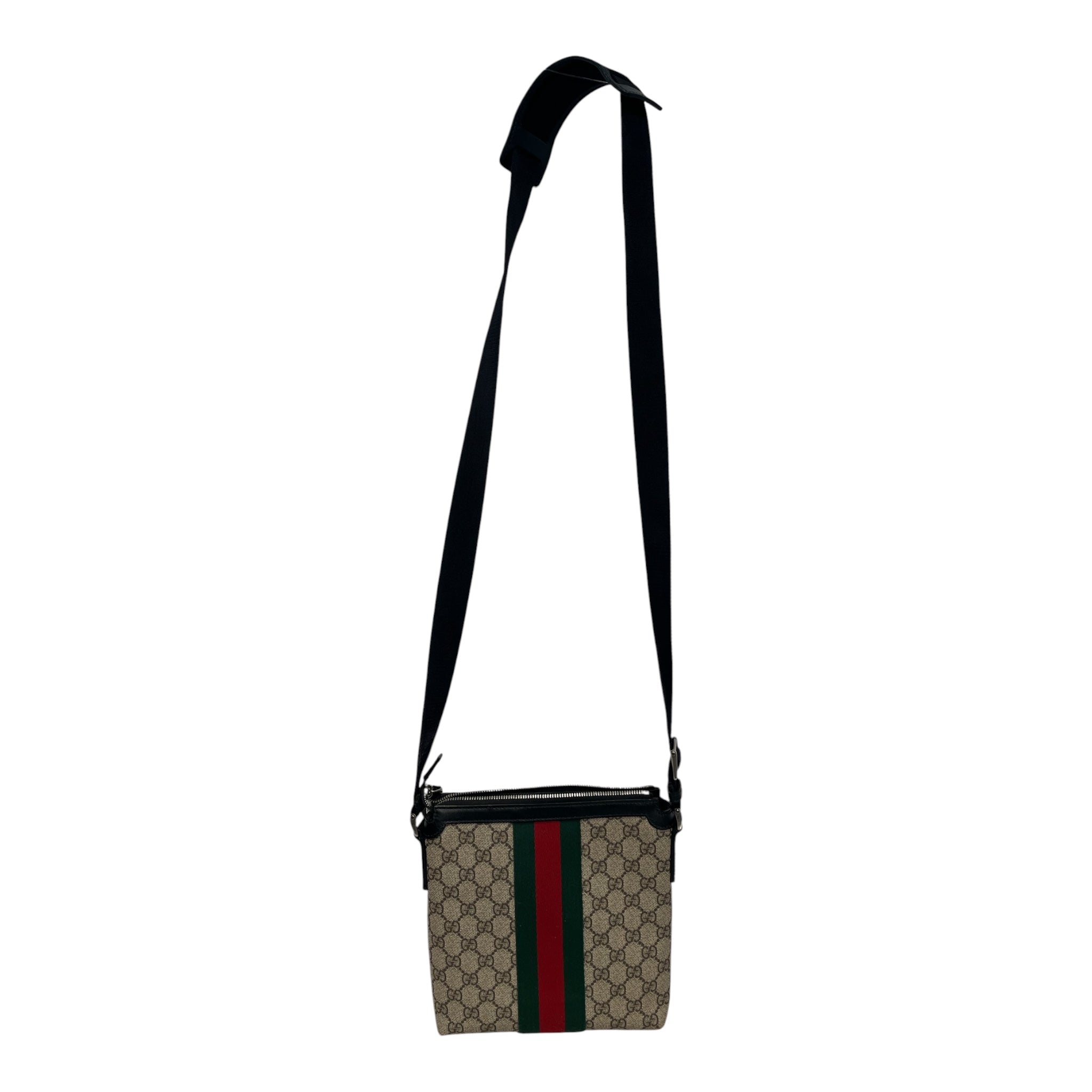 GUCCI/Cross Body Bag/Monogram/Leather/BRW/471454213317 GG messenger bag view 2