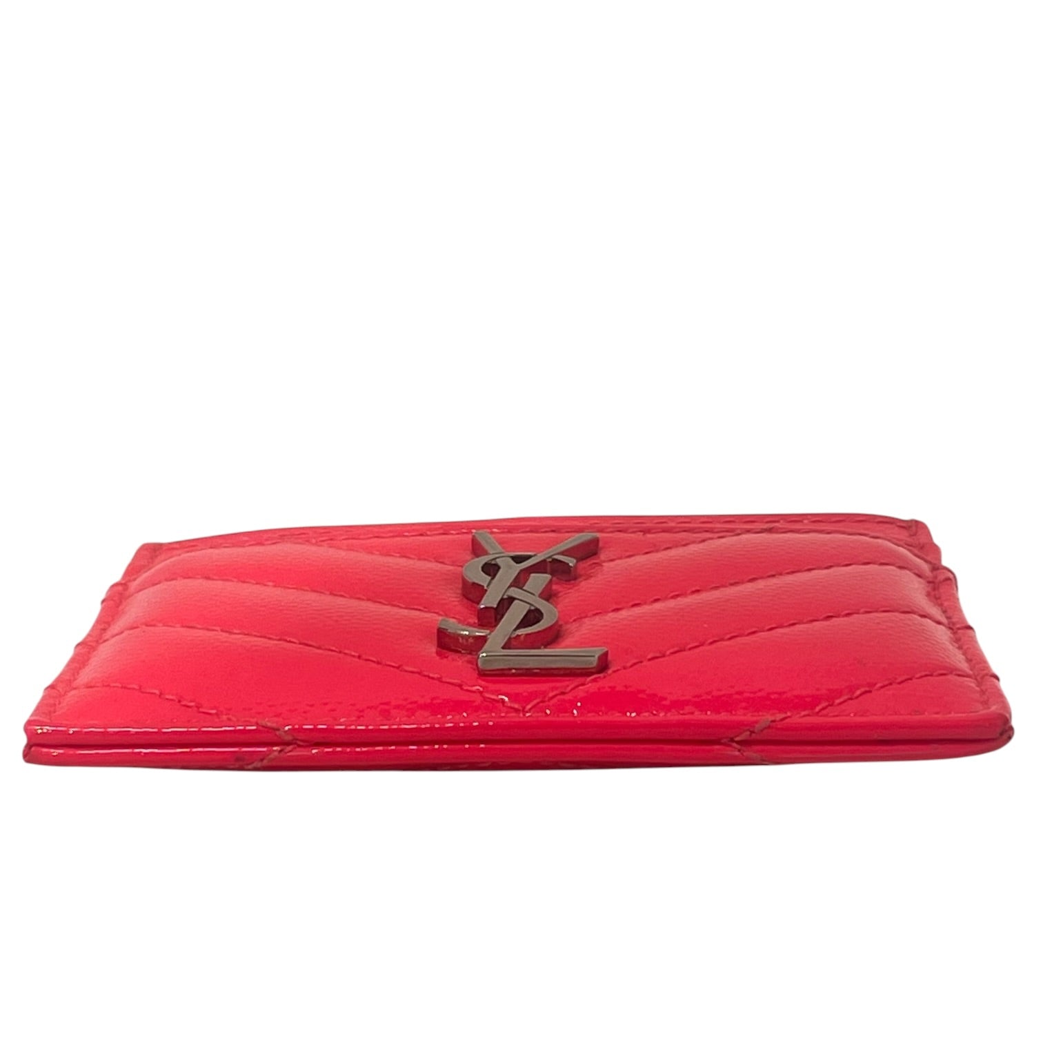 SAINT LAURENT/Card Case/Leather/PNK/coral patent gold hardware view 3