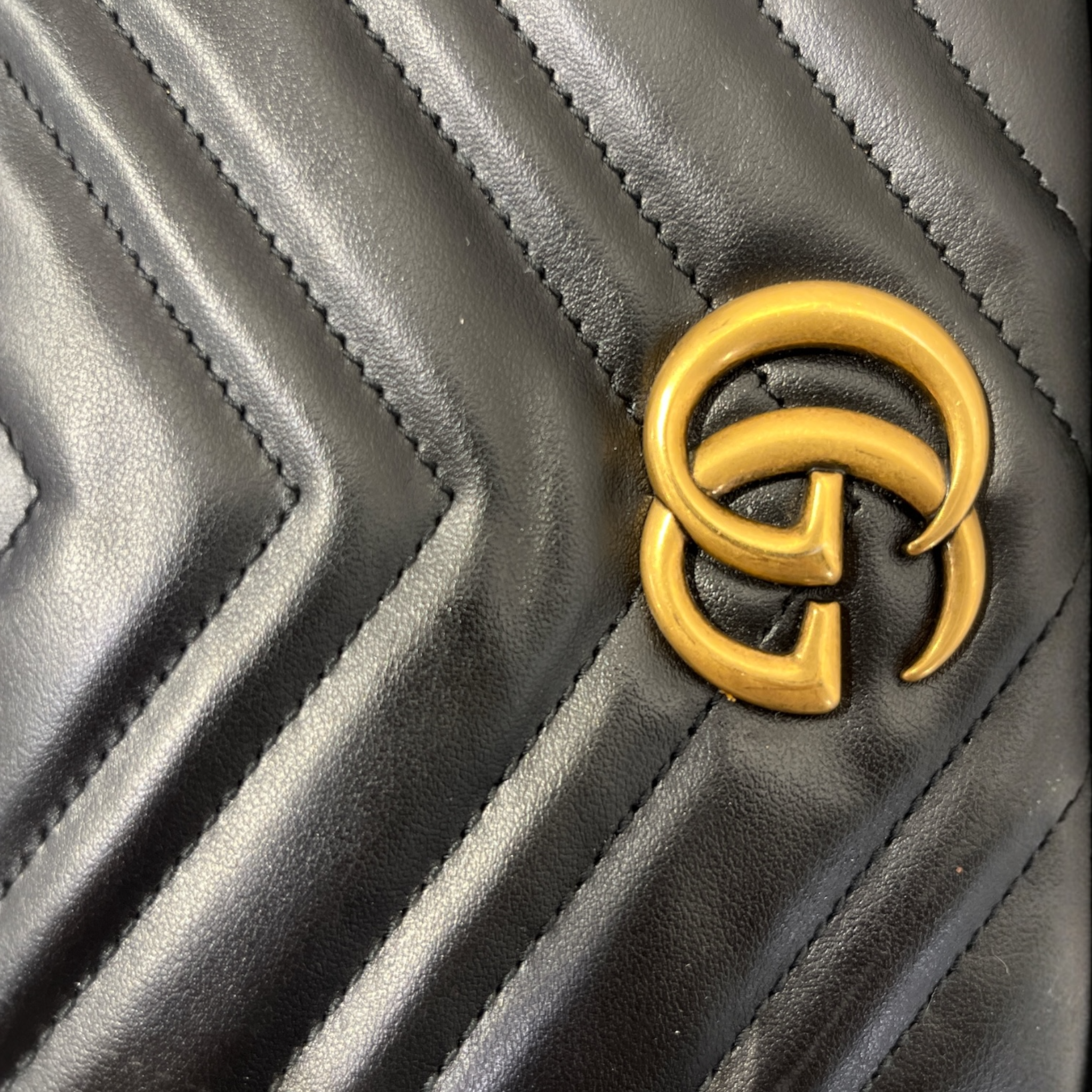 GUCCI/Cross Body Bag/Leather/BLK/MARMOT MINI CAMERA, "SRB" view 4