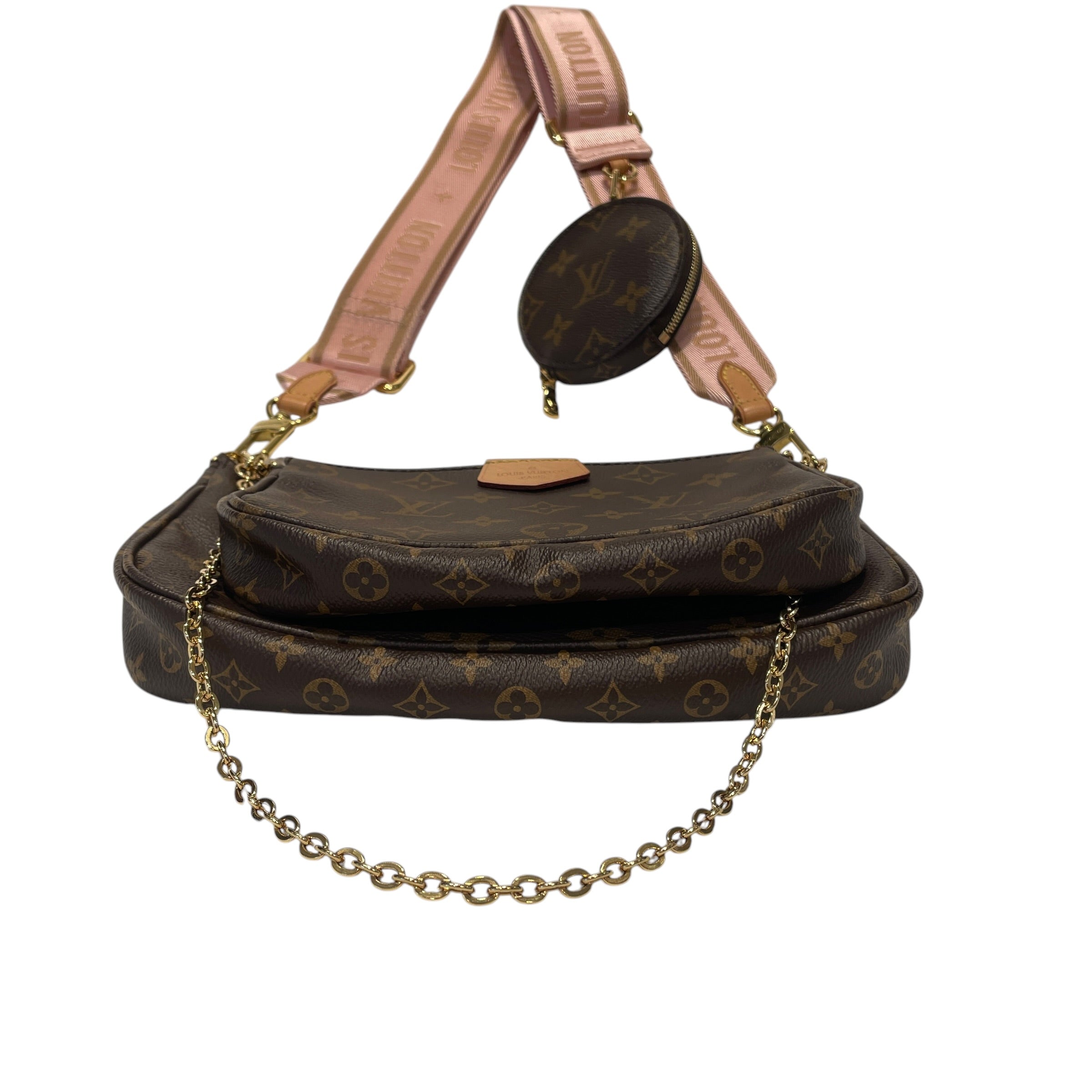 LOUIS VUITTON/Cross Body Bag/Monogram/Leather/BRW/MINI POCHETTE W/ COIN POUCH view 3