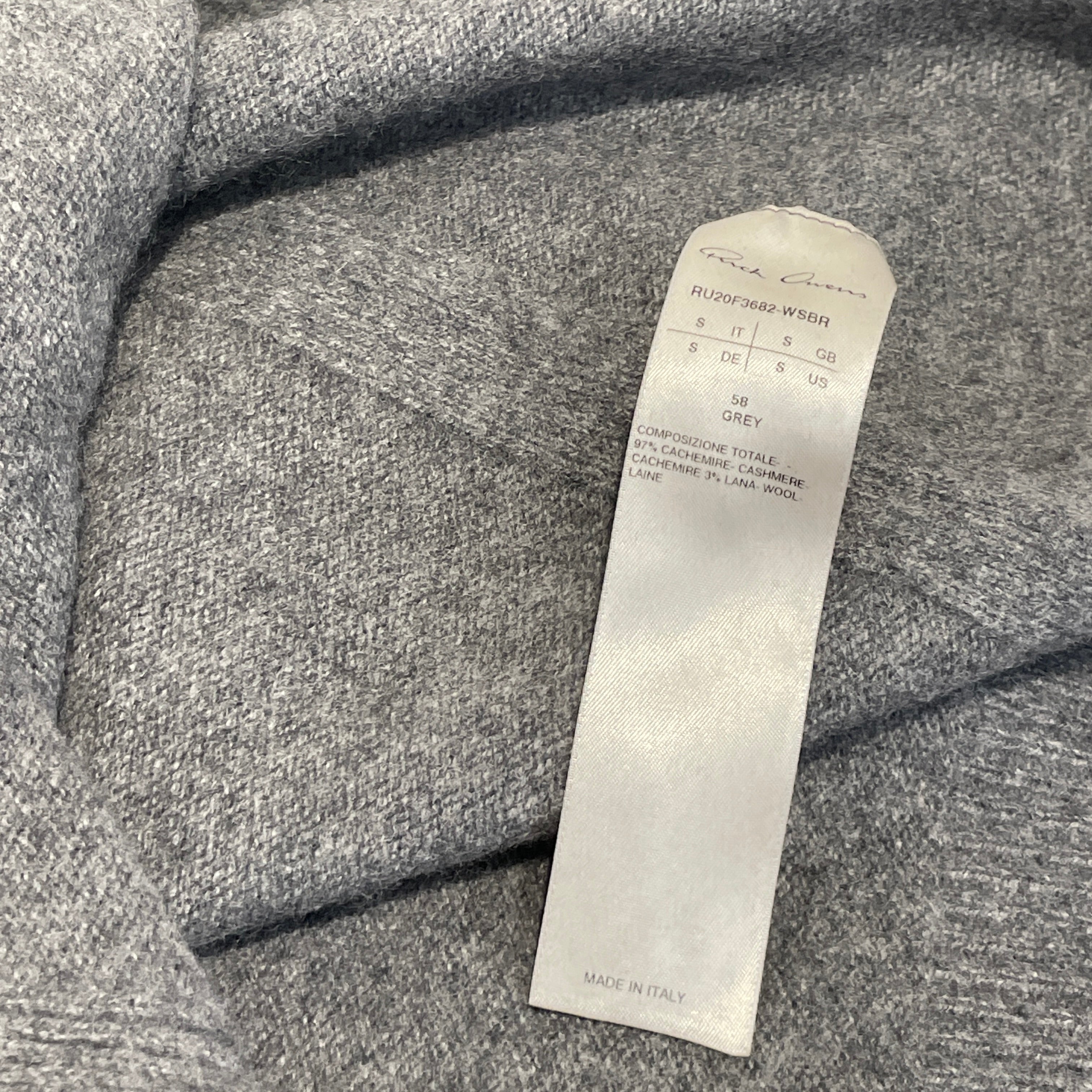 Rick Owens/Sweater/S/Cashmere/GRY/FW20 Performa Cashmere Jumper view 3
