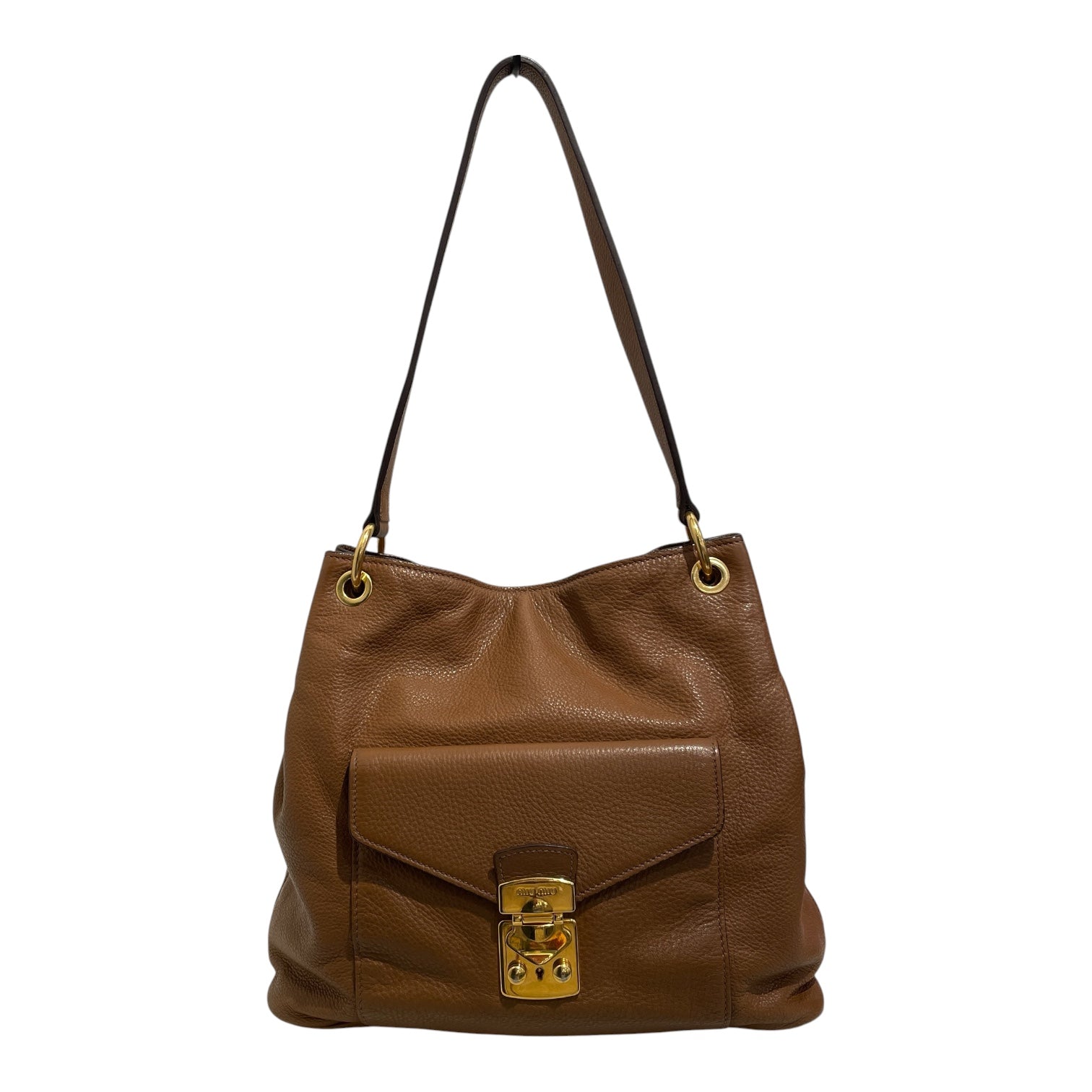 MIU MIU/Hand Bag/Leather/BRW/VITELLO PHENIX HOBO view 1