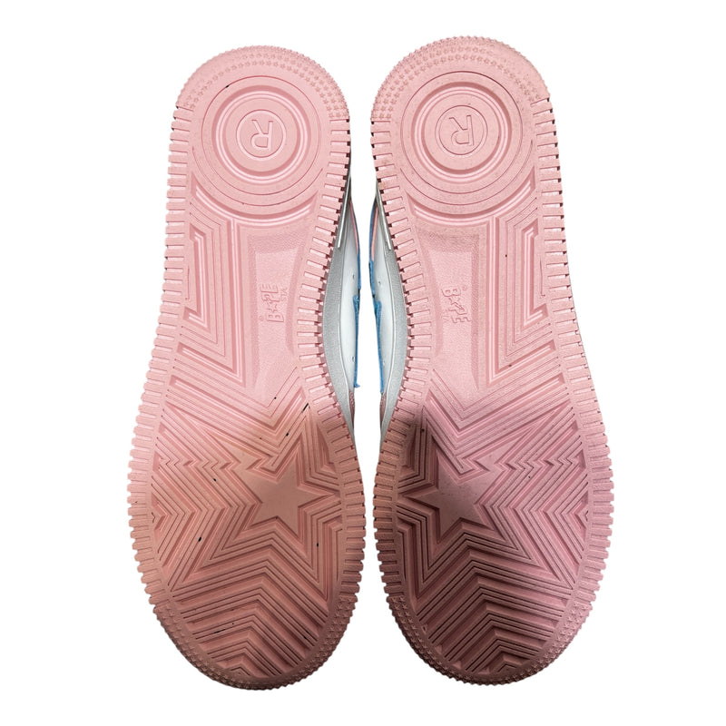BAPE STA!/Low-Sneakers/US 9/Leather/PNK/PASTEL PINK/BLUE