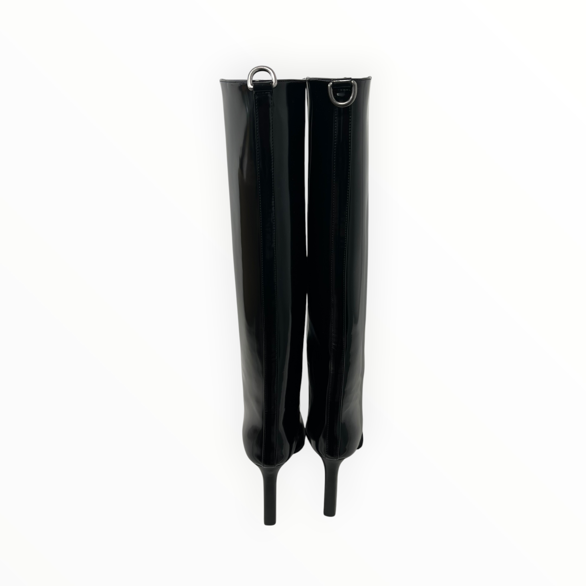 YVES SAINT LAURENT/Boots/US 7/Leather/BLK/PATENT LEATHER BOOTS view 3