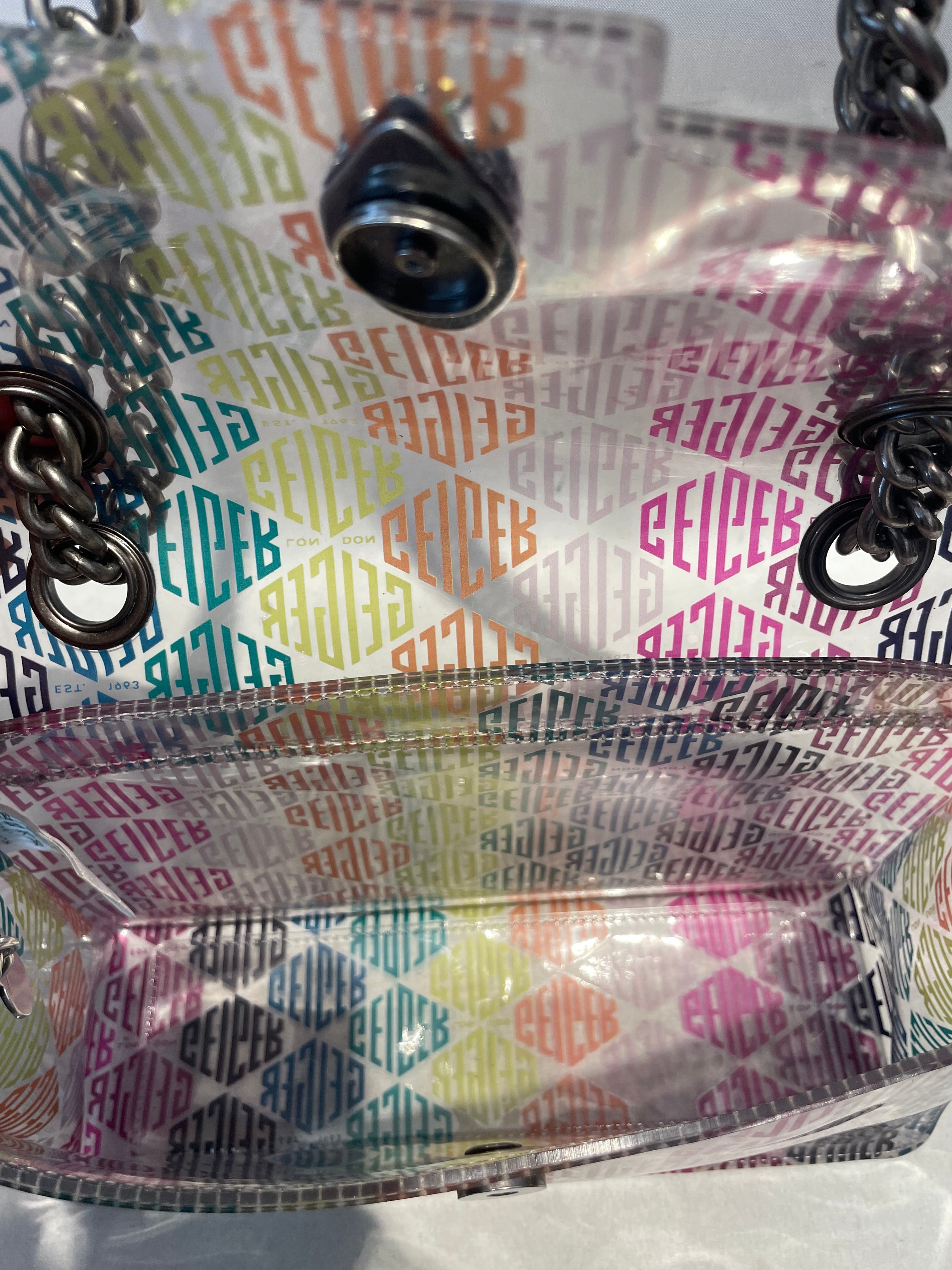 Kurt Geiger/Bag/All Over Print/MLT/Rainbow Kensington Transparent view 2