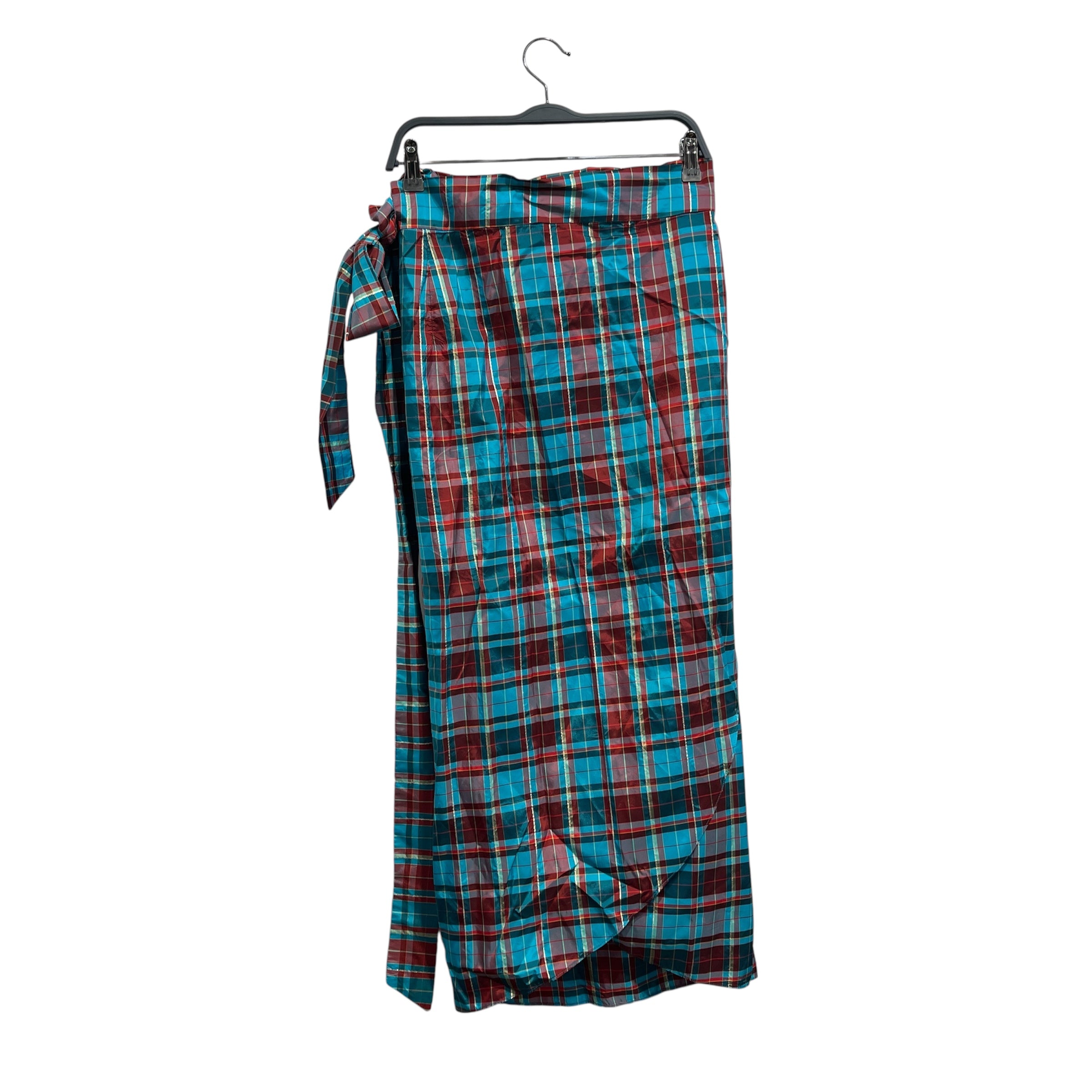 La Vie Style House/Long Skirt/OS/Plaid/Silk/BLU/Wrap Around Skirt view 2