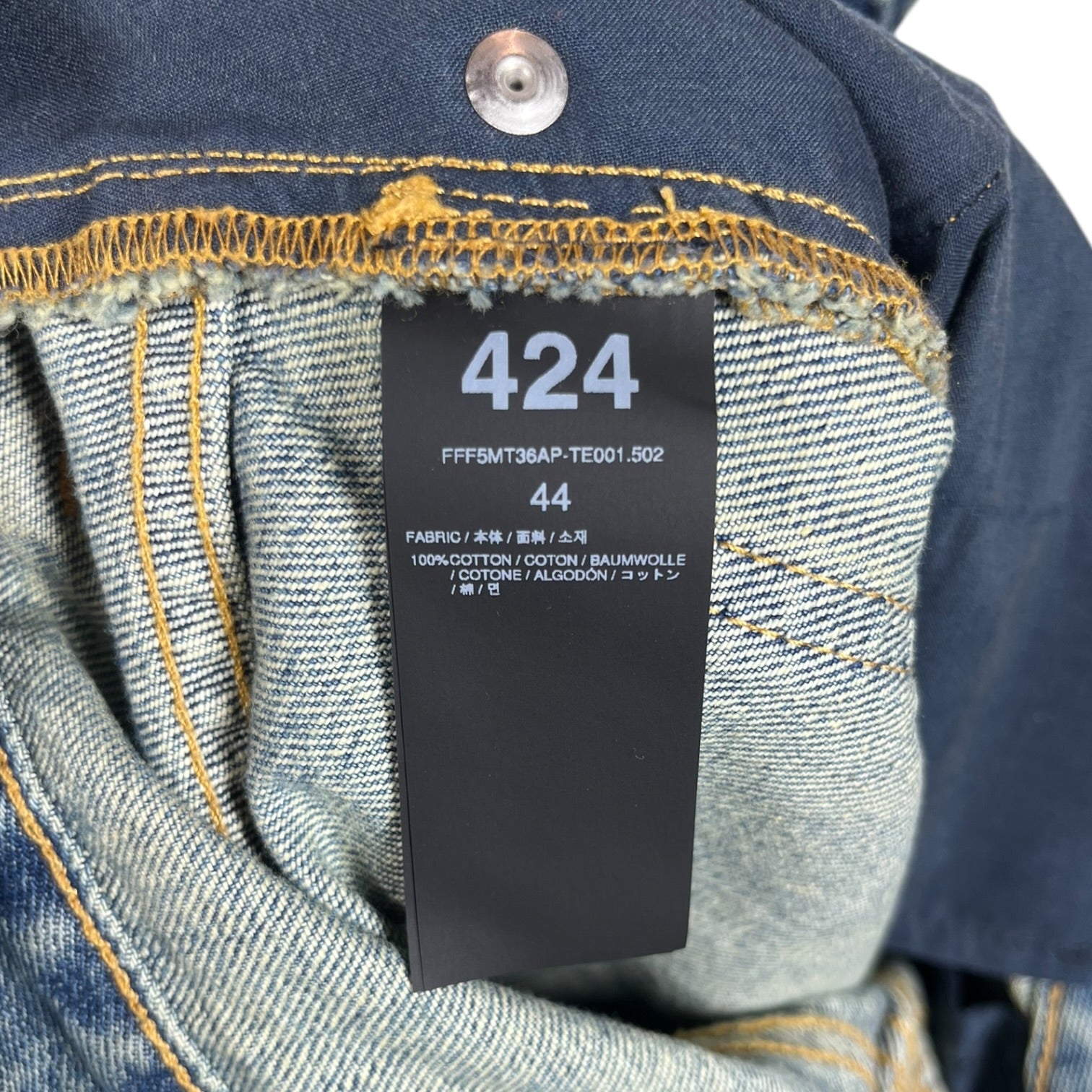 424(FourTwoFour)/Straight Pants/44/Denim/BLU/DISTRESSED WIDE LEG JEANS view 4