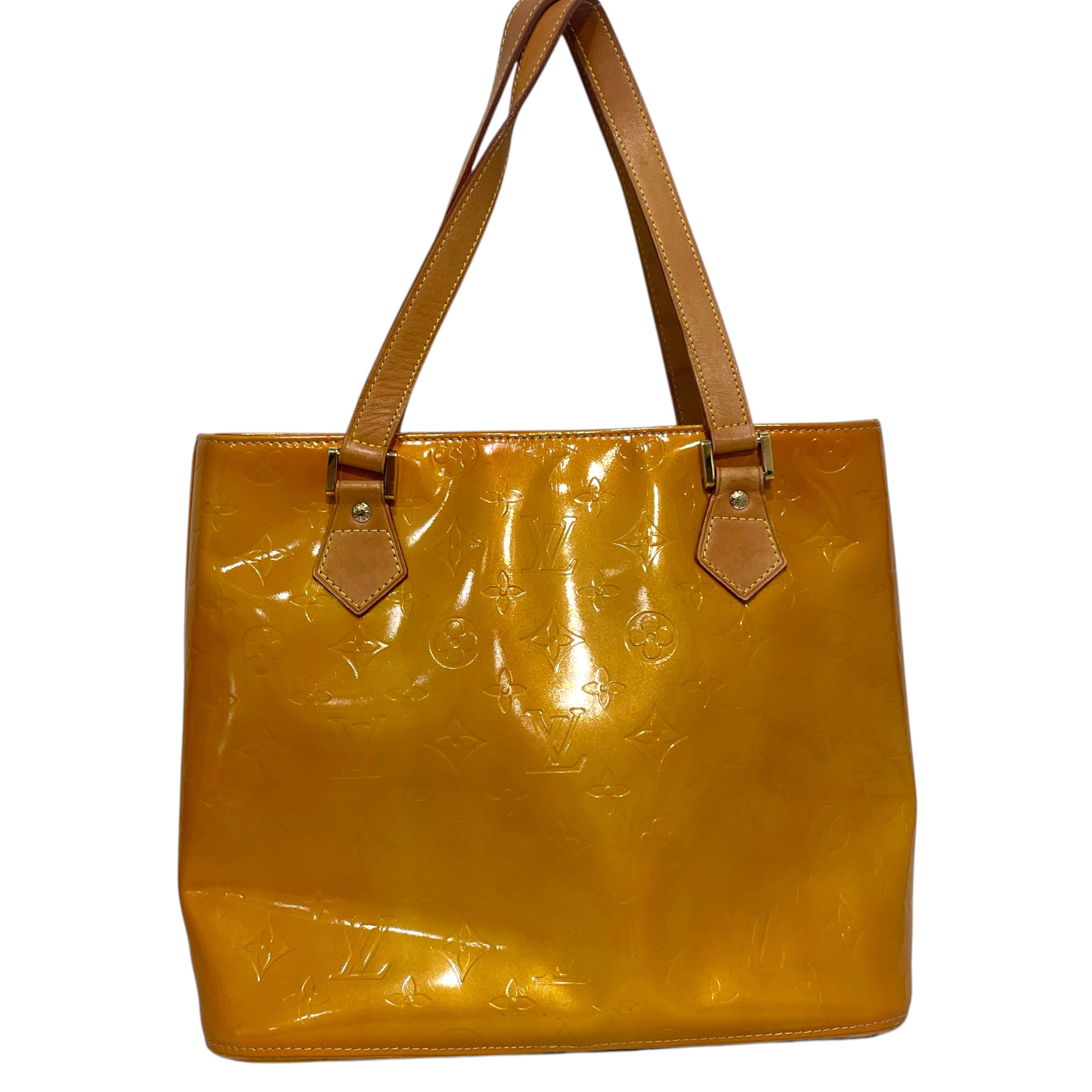 LOUIS VUITTON/Hand Bag/Monogram/Leather/YEL/Vernis Patent Leather Houston view 2