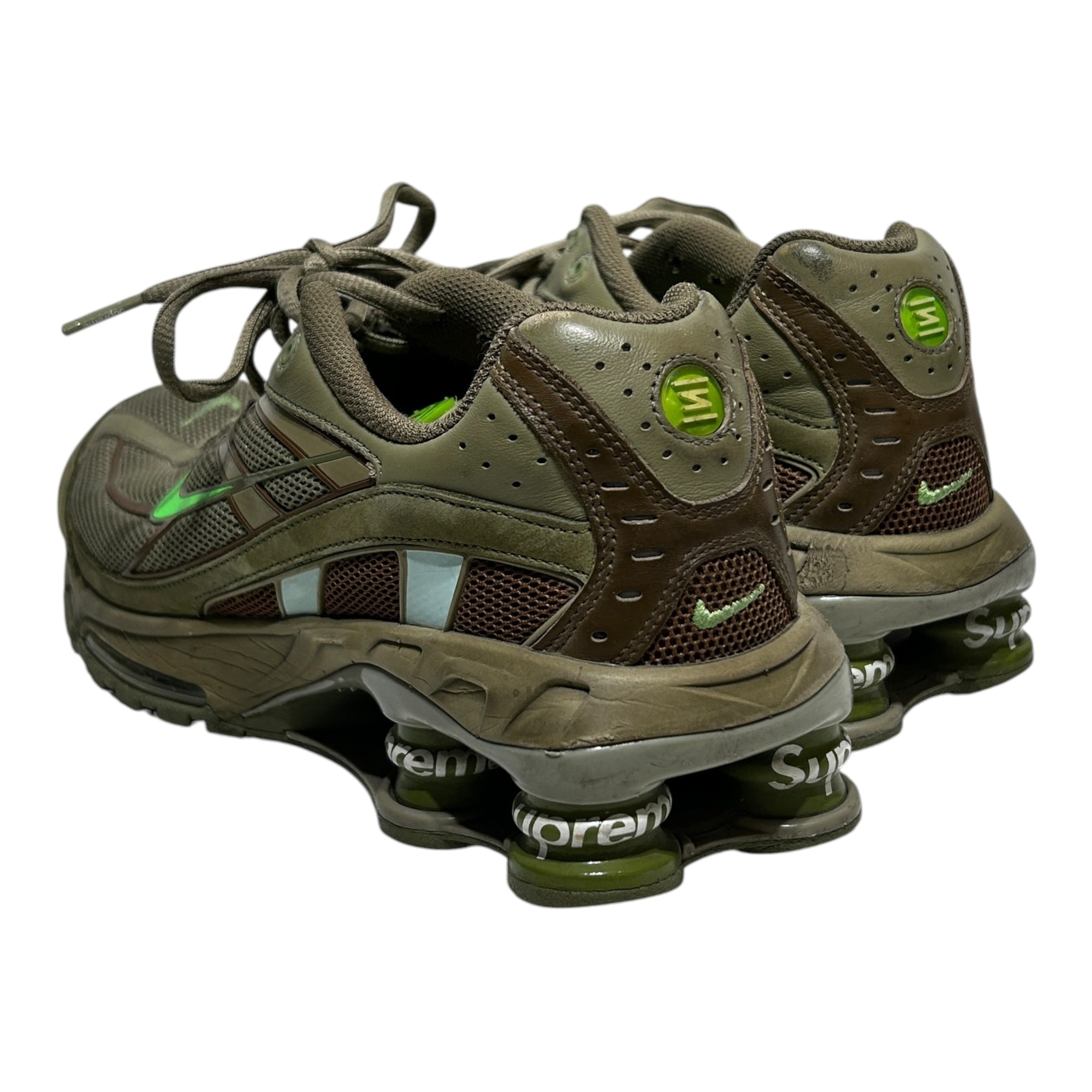 NIKE/Supreme/Low-Sneakers/US 9.5/Cotton/GRN/SHOX view 2