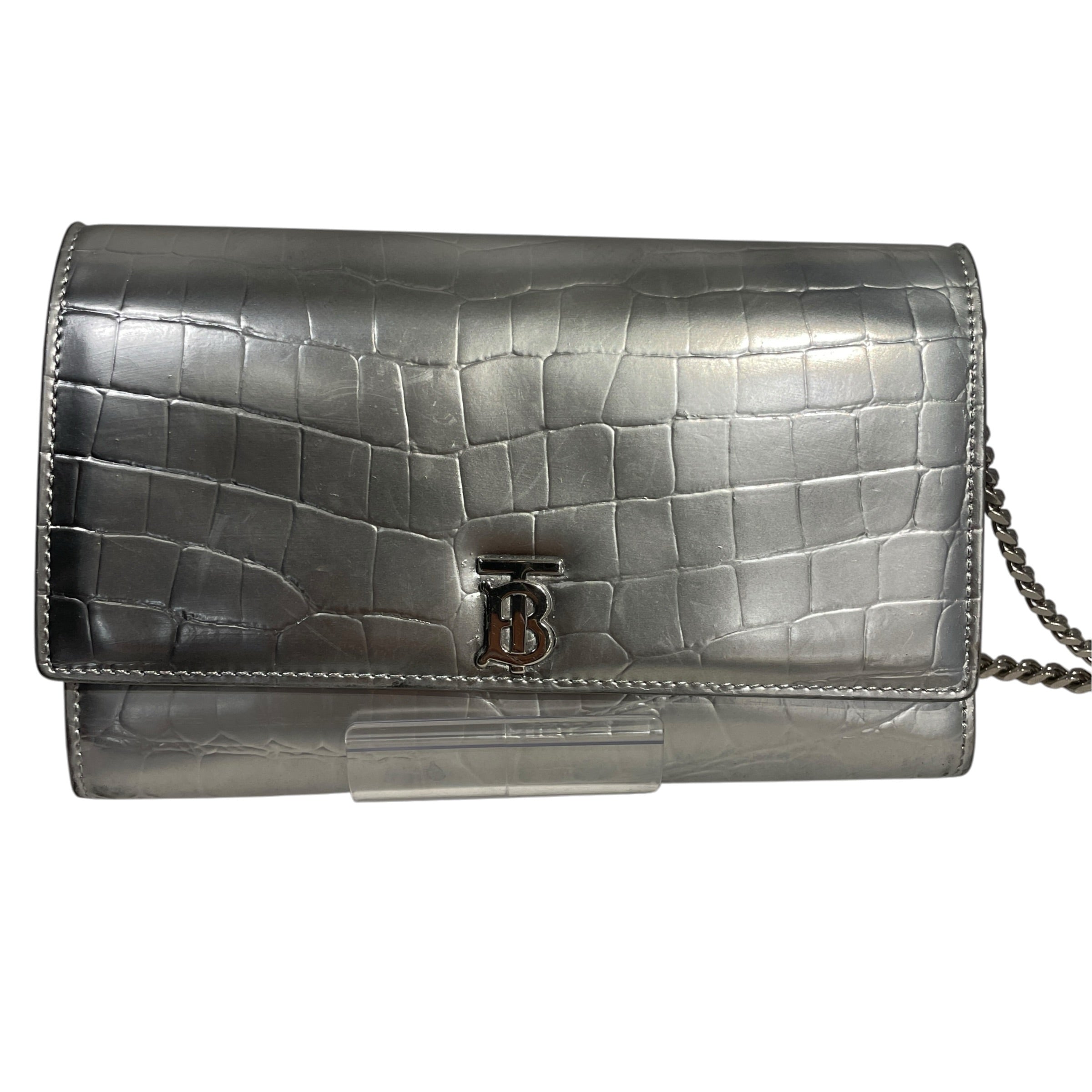 BURBERRY/Hand Bag/Animal Pattern/SLV/SLV CROC CHAIN view 3