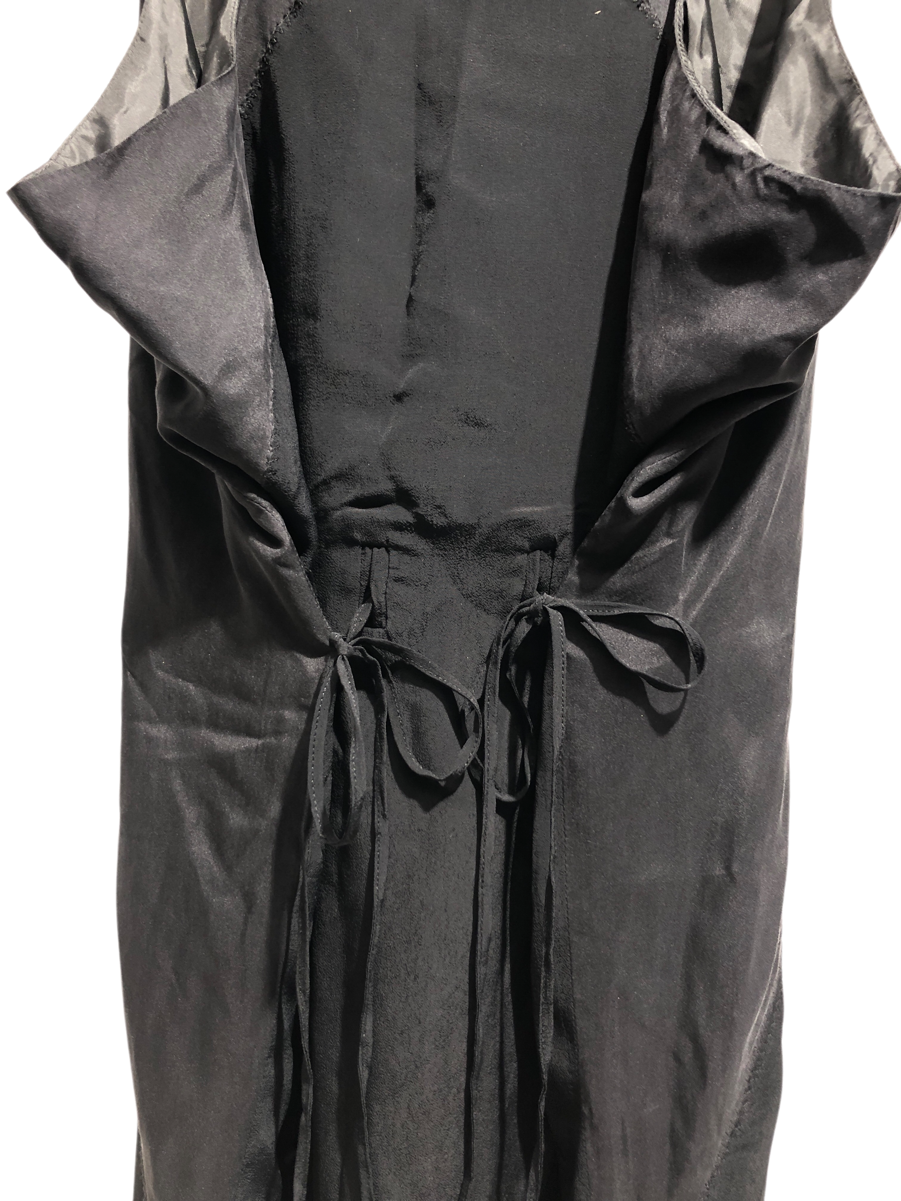 Acne Studios/SL Dress/34/Silk/BLK/Midi Length/ties in back view 5