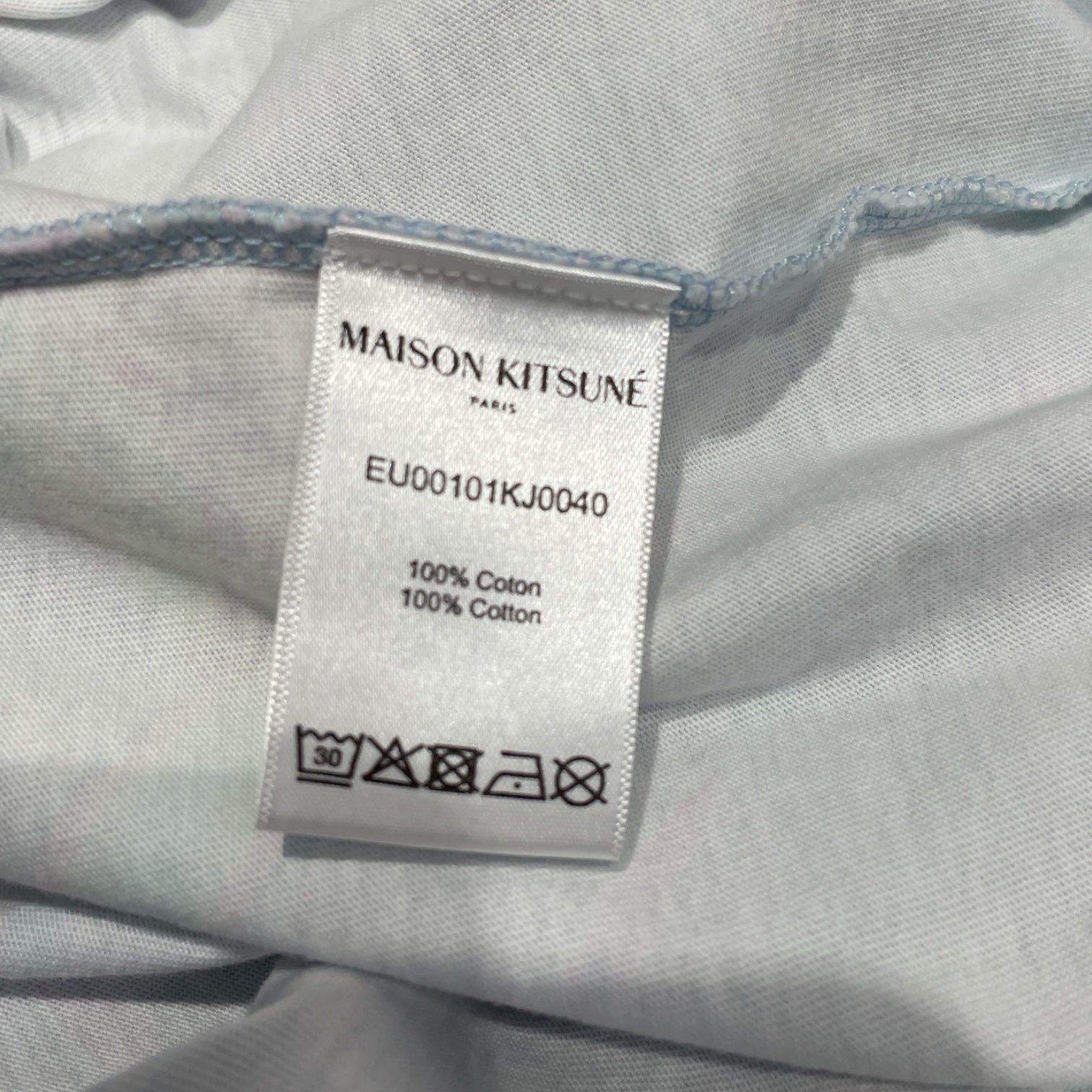 MAISON KITSUNE/T-Shirt/M/Cotton/BLU/All Over Print/Blue Hologram Fox Print Tee view 4