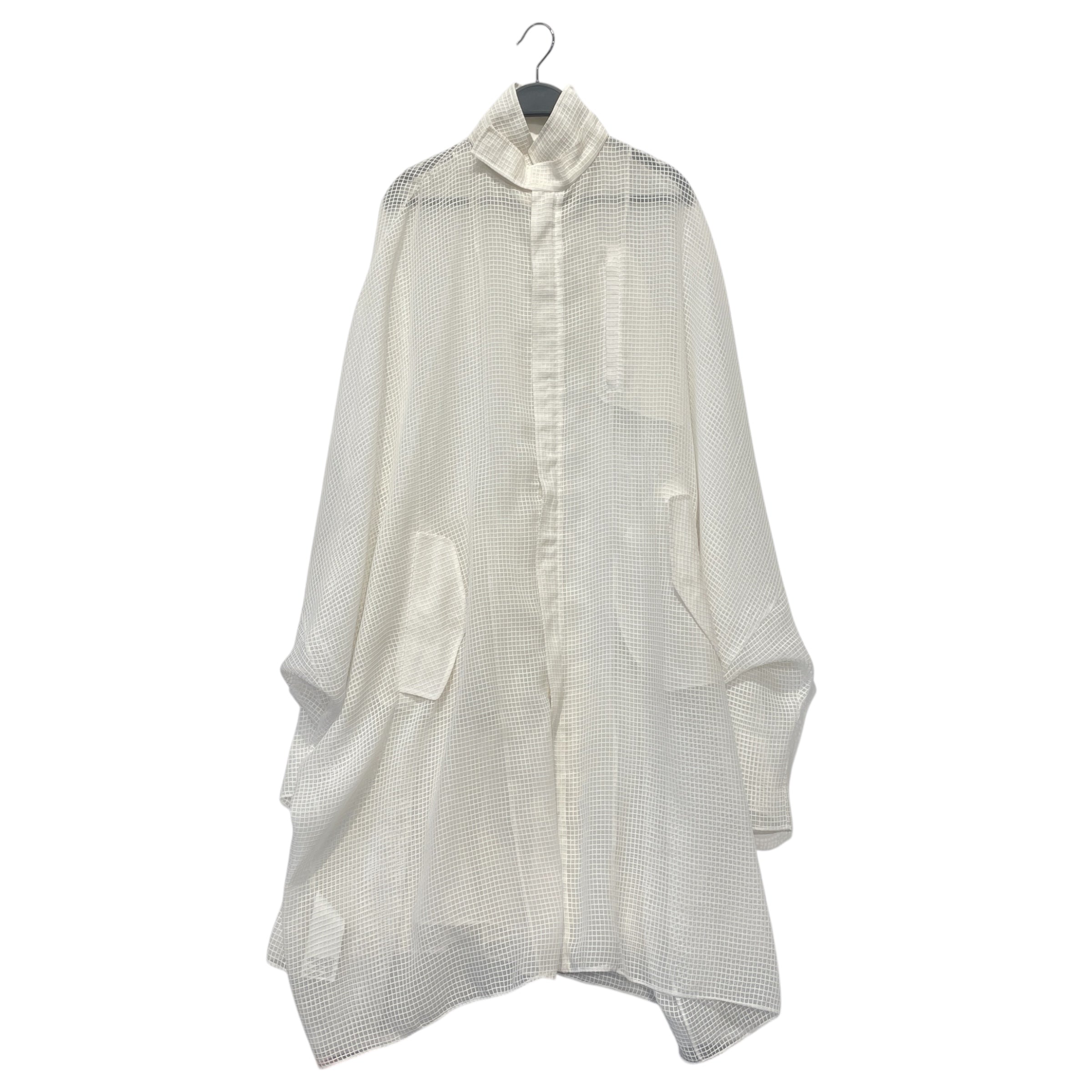 Maison Margiela/Trench Coat/S/Stripe/Polyester/WHT/SHEER WINDOWPANE view 1