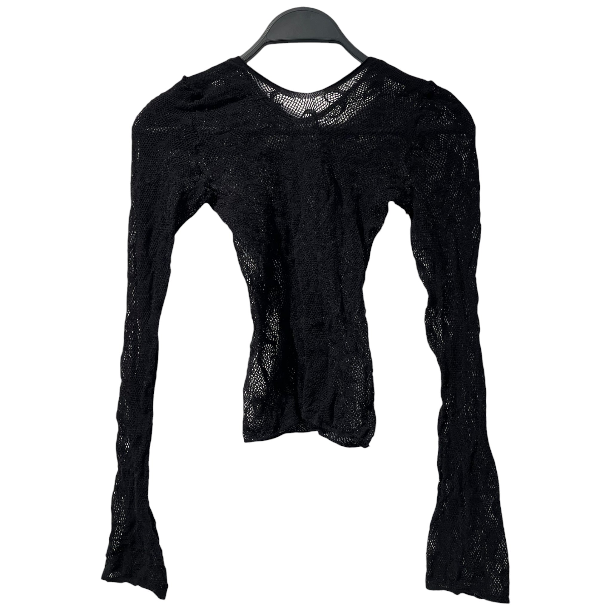 MARINE SERRE/LS Shirt/L/Monogram/BLK/UW009ICONW view 2