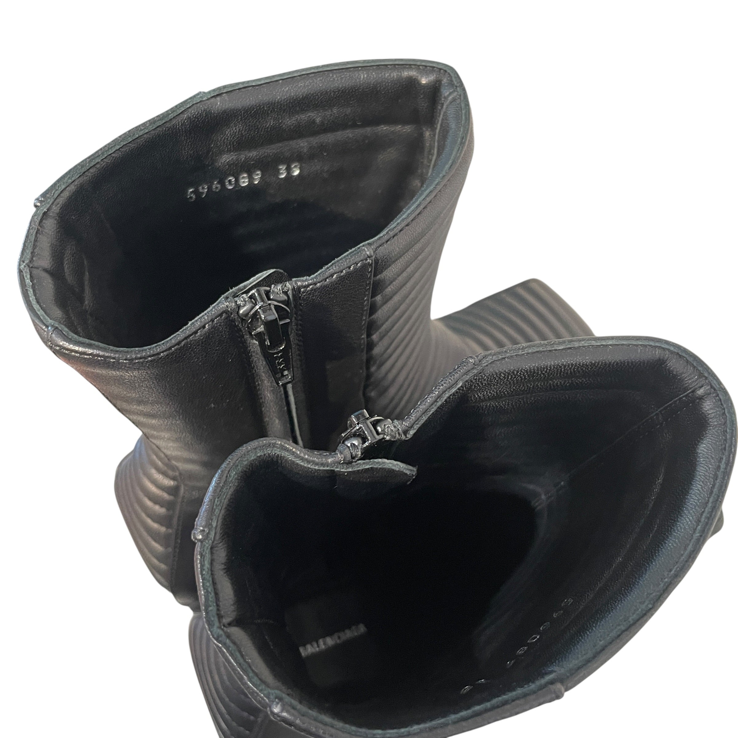 BALENCIAGA/Long Boots/EU 38/Leather/BLK/Biker Boots view 6