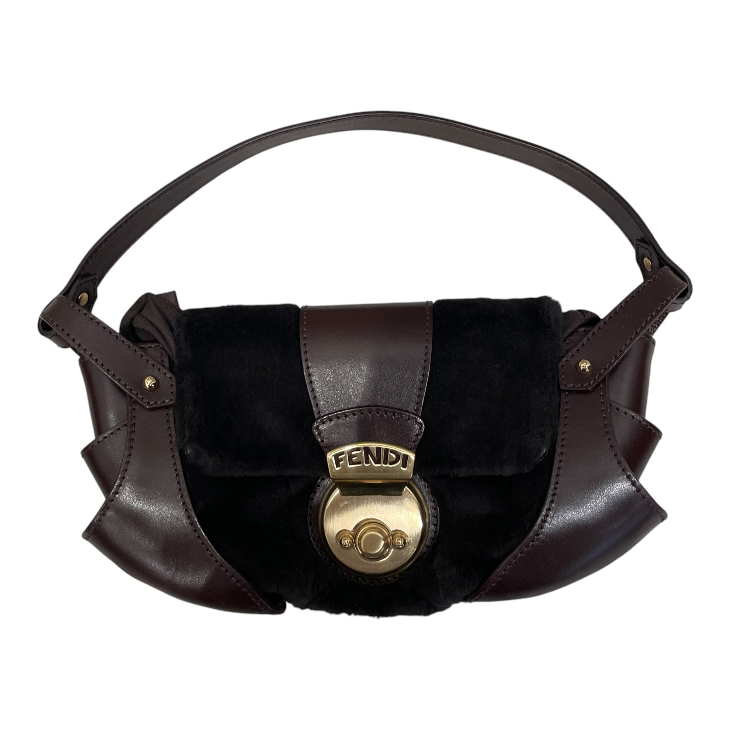 FENDI/Hand Bag/Leather/BRW/FF FUR COMPILATION BAG view 1