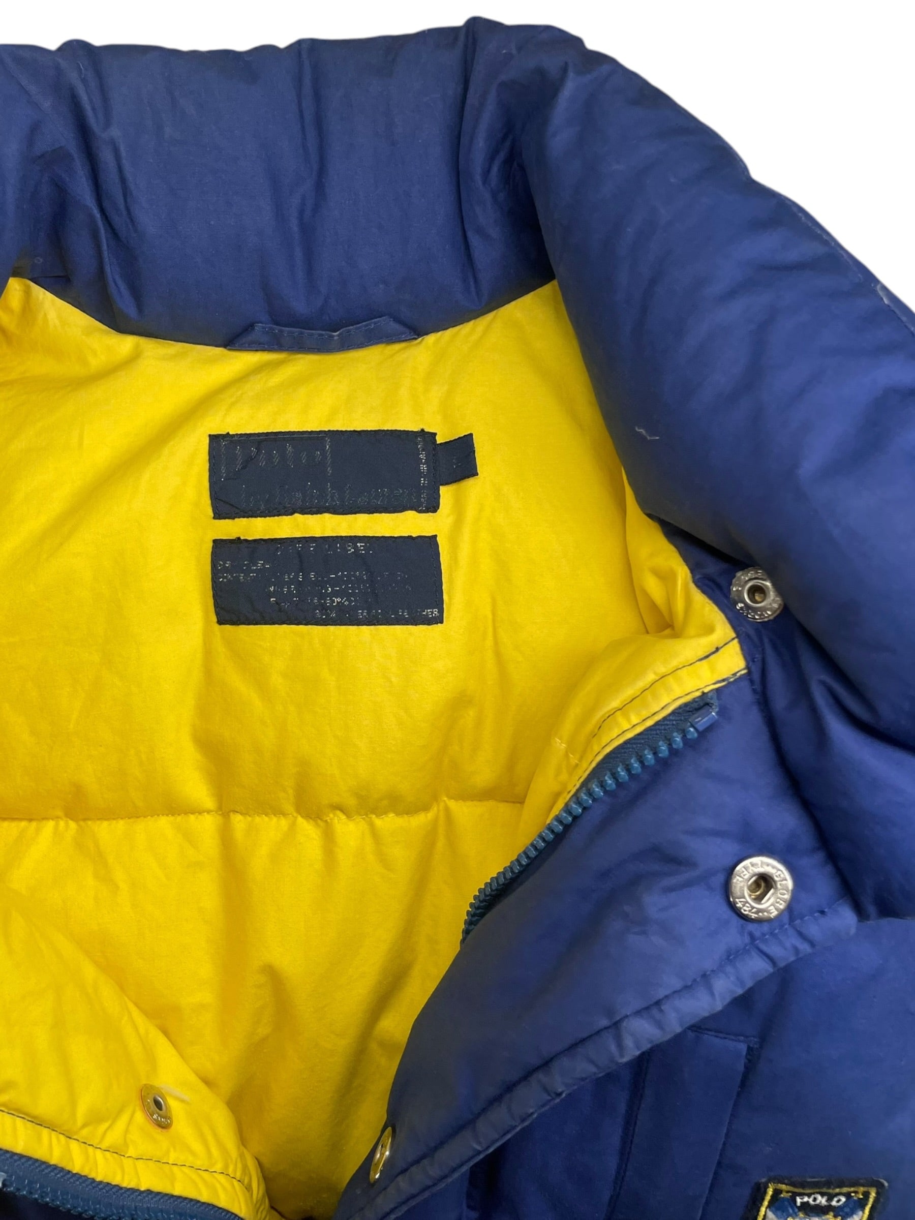 POLO RALPH LAUREN/Puffer Vest/L/Cotton/BLU/90S YELLOW LINER PUF VEST view 5