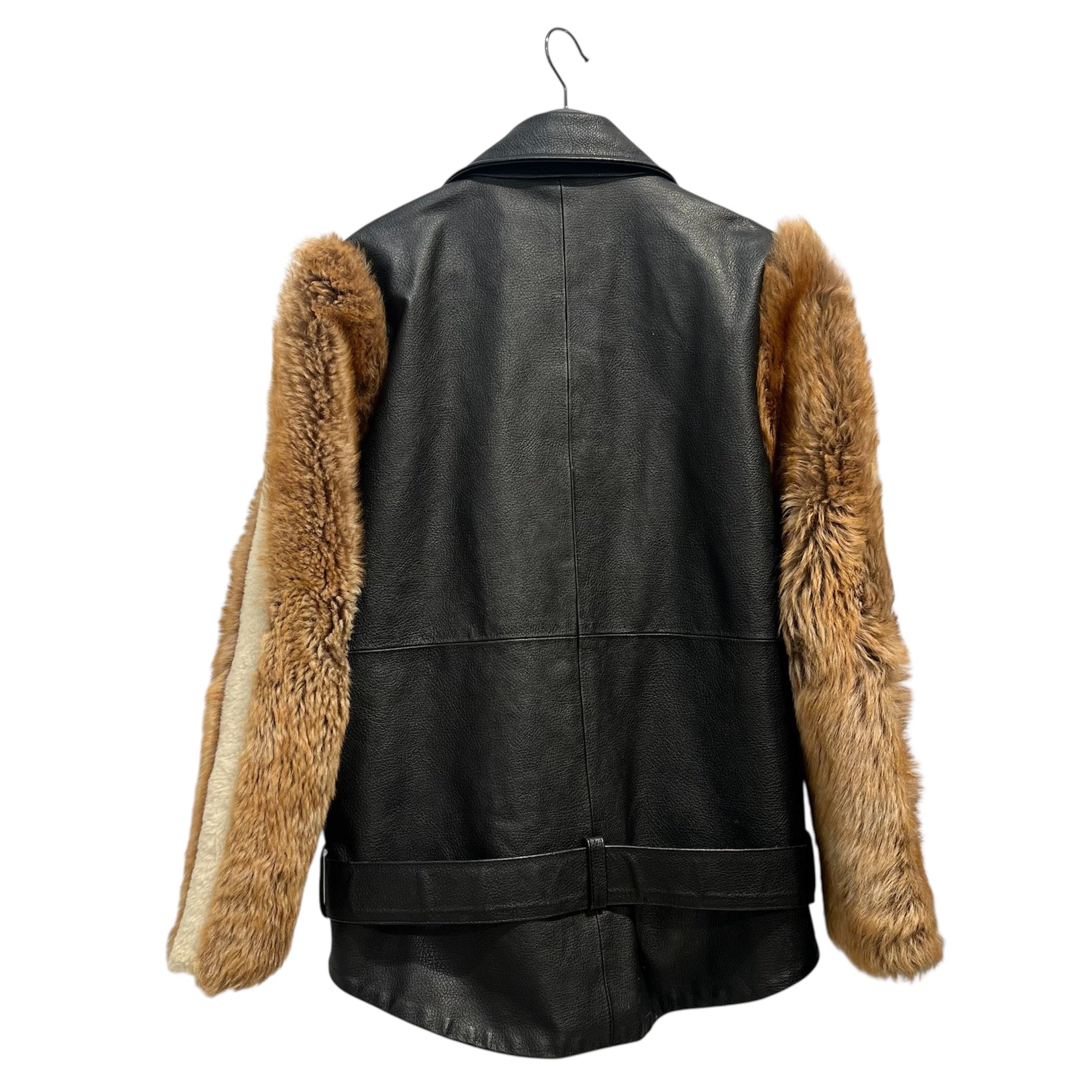 Sandy Liang/Leather Jkt/38/Leather/BLK/FUR SLEEVE PIERCED BIKER JKT view 2