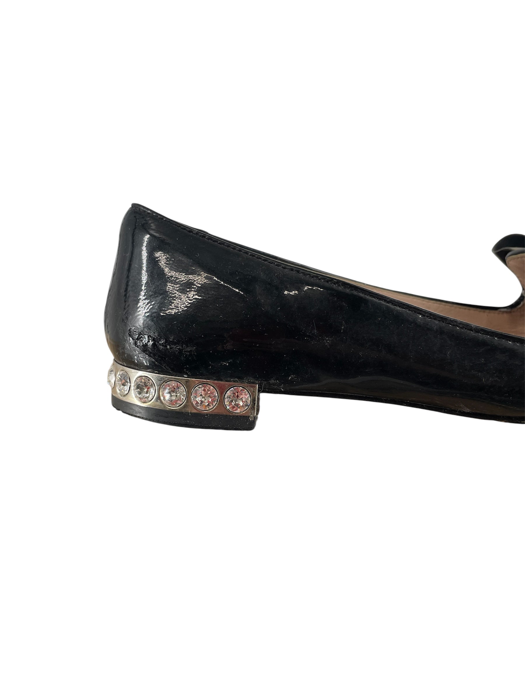 MIU MIU/Flat Shoes/EU 37/BLK/BOWS view 3