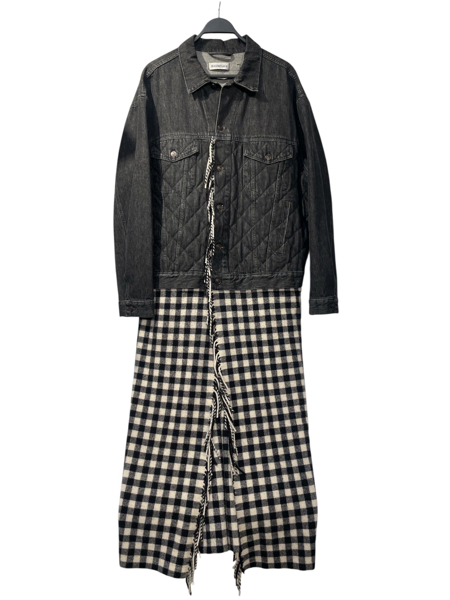 BALENCIAGA/Denim Jkt/40/Denim/GRY/CABAN / PLAID view 1