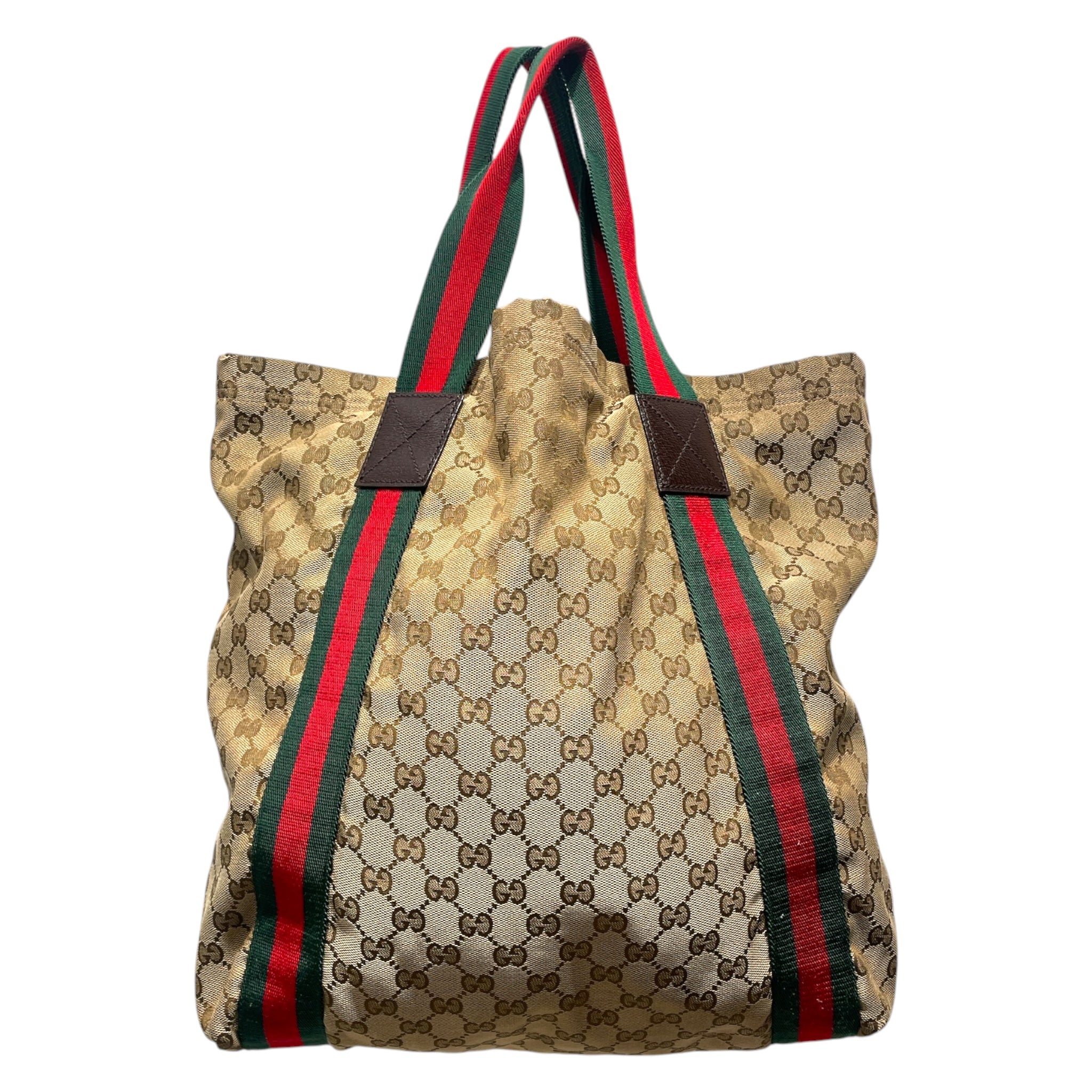 GUCCI/Tote Bag/Monogram/Cotton/BRW/GG canvas Web Tote Bag view 2
