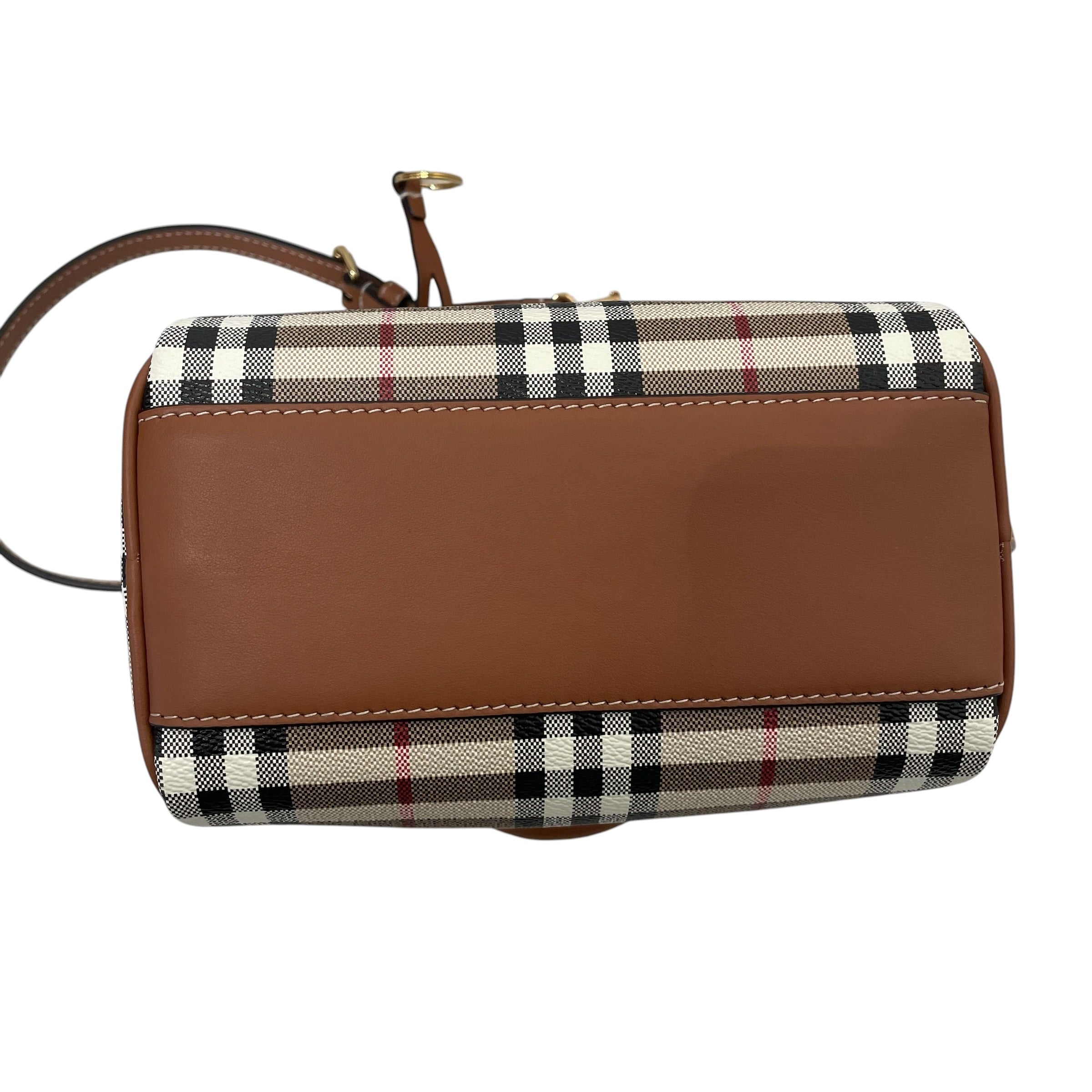 BURBERRY/Cross Body Bag/Plaid/Leather/CRM/MINI BOWLER BAG view 6