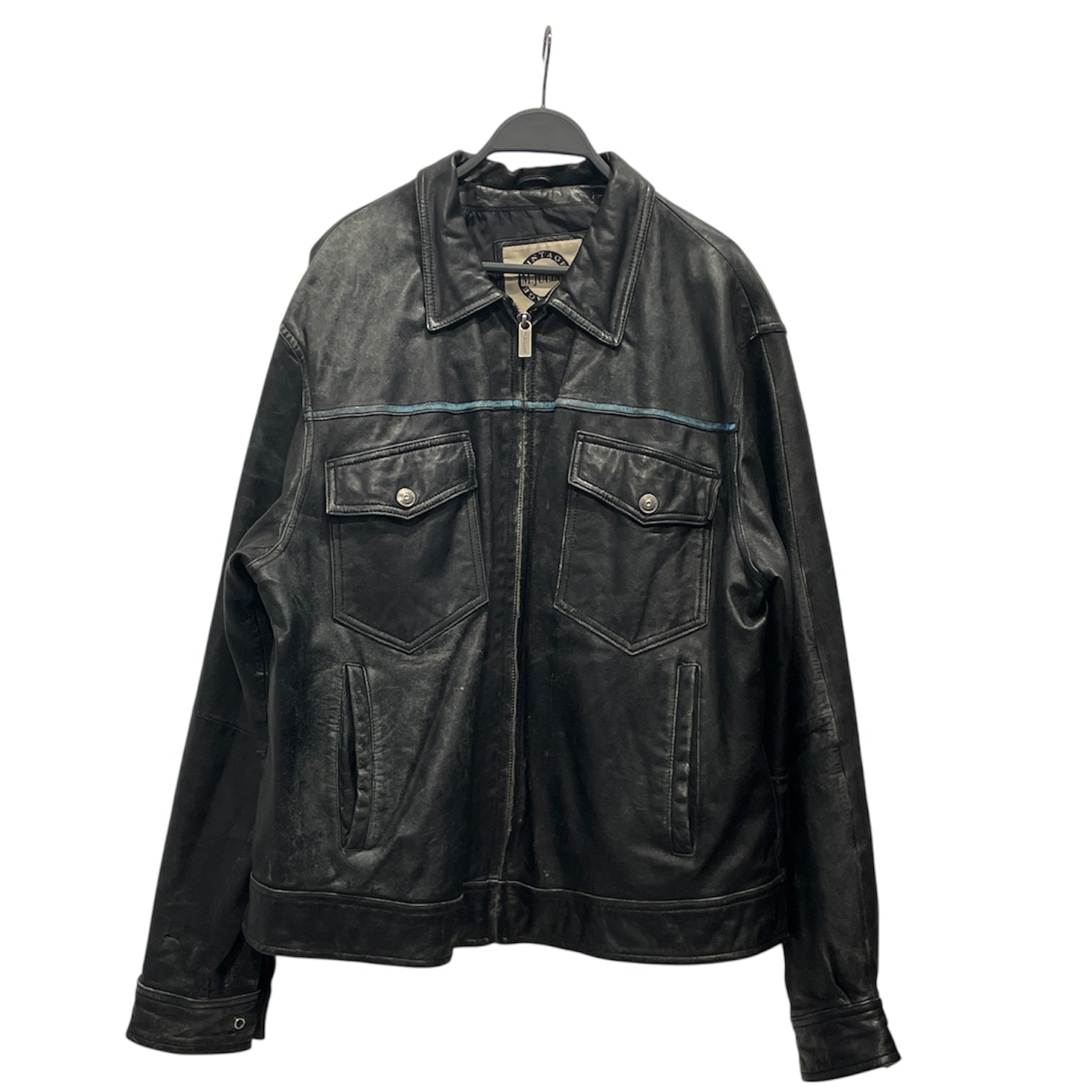 Wilsons Leather/Leather Jkt/XL/Leather/BLK/AMERICAN FLAG view 1